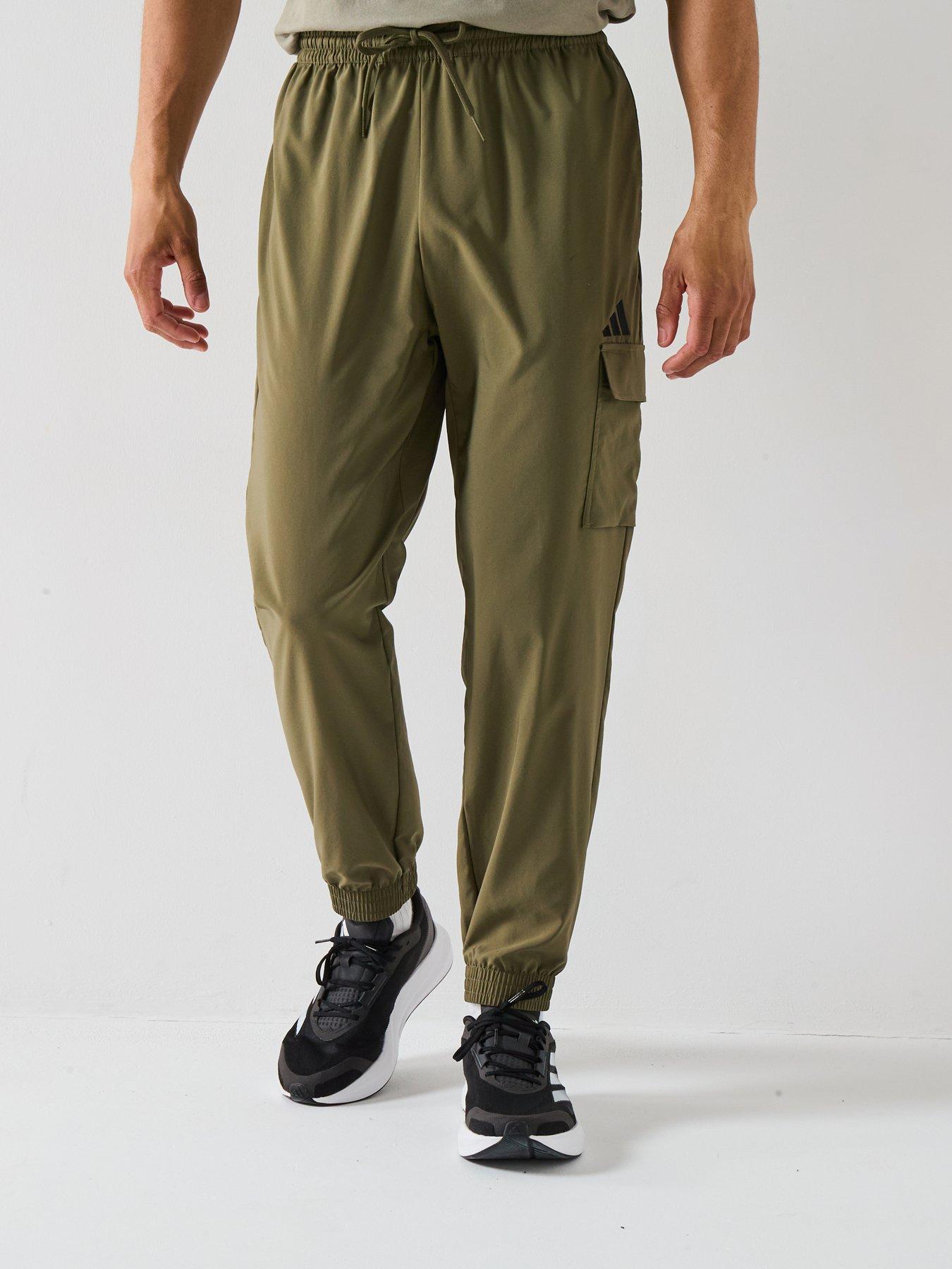 Image 1 of 6 of adidas Sportswear Men's Essentials Small Logo Cargo Joggers - Green