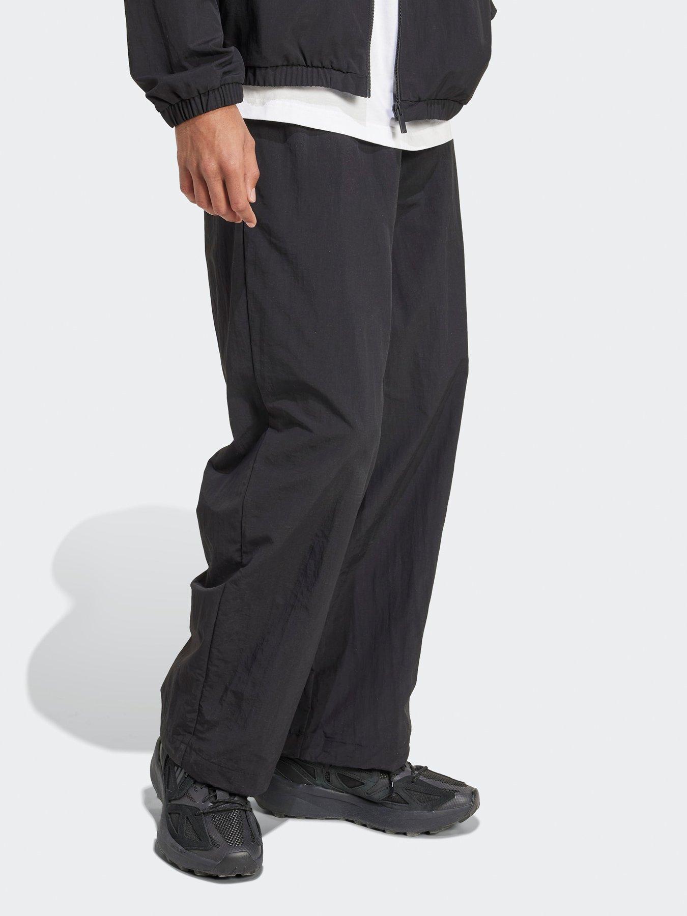  image of adidas-sportswear-mens-essential-small-logo-woven-open-hem-pant-black