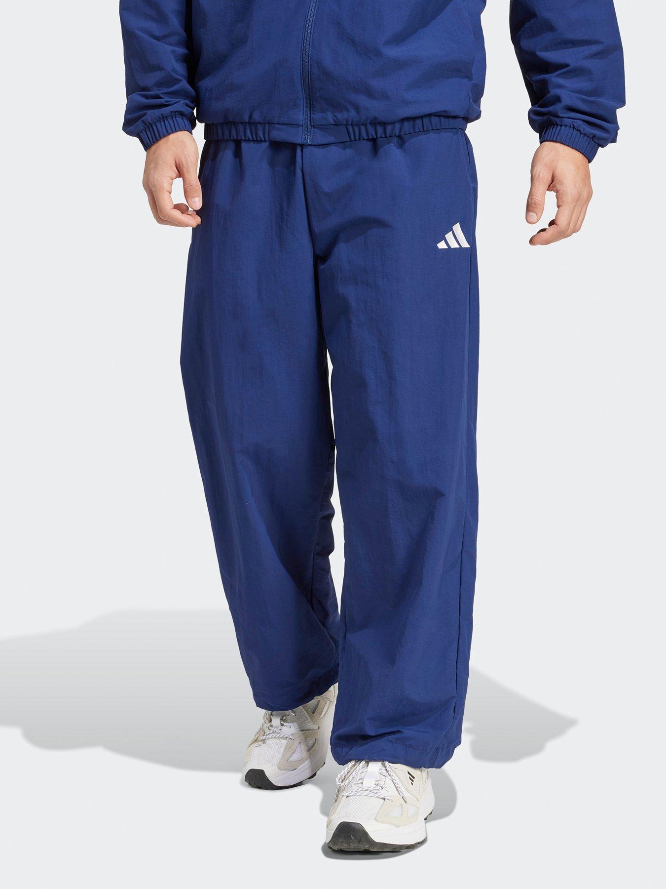 Image 1 of 5 of adidas Sportswear Men's Essential Small Logo Woven Open Hem Pants - Blue