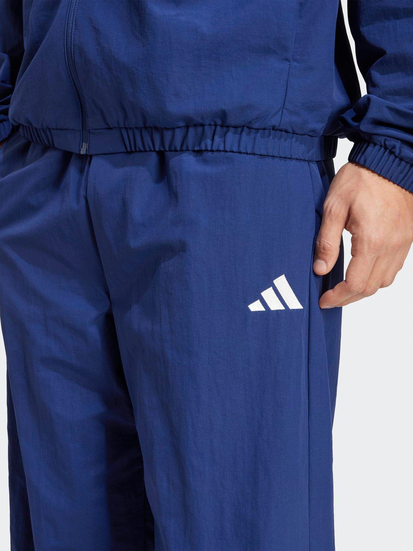 Image 4 of 5 of adidas Sportswear Men's Essential Small Logo Woven Open Hem Pants - Blue