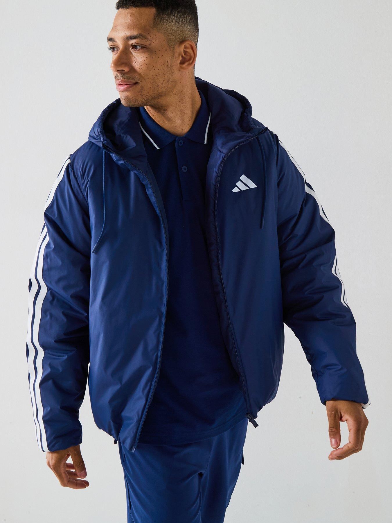 adidas Sportswear Men's Essentials Climawarm 3 Stripes Jacket - Blue
