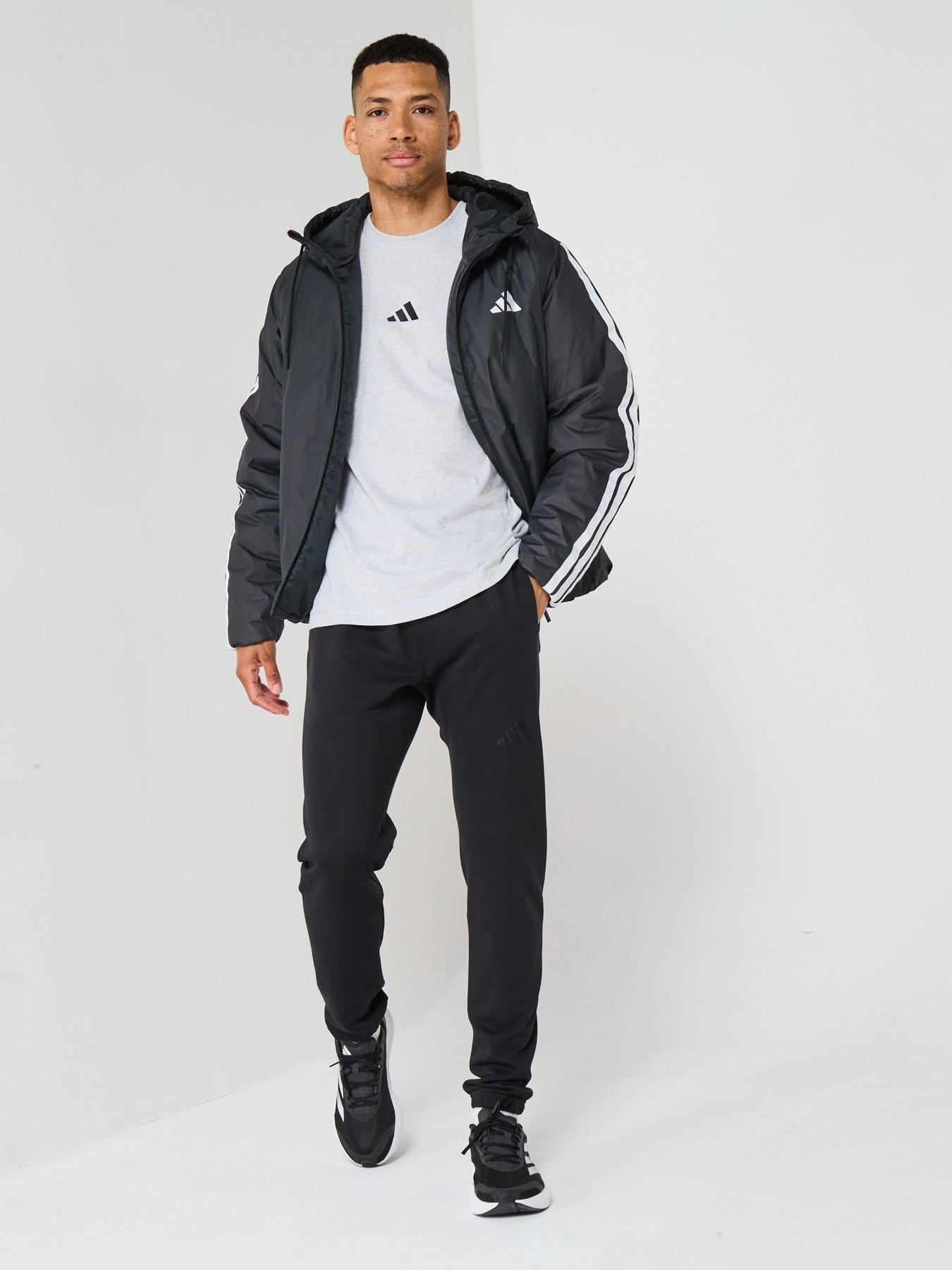  image of adidas-sportswear-mens-essentials-climawarm-3-stripes-jacket-black