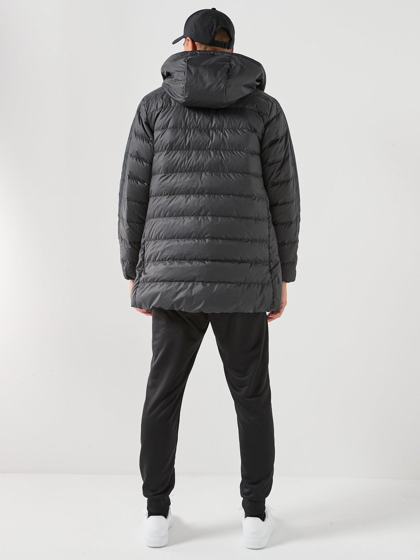 Image 2 of 6 of adidas Sportswear Men's Essentials Climawarm 3 Stripes Light Down Hooded Parkas - Black