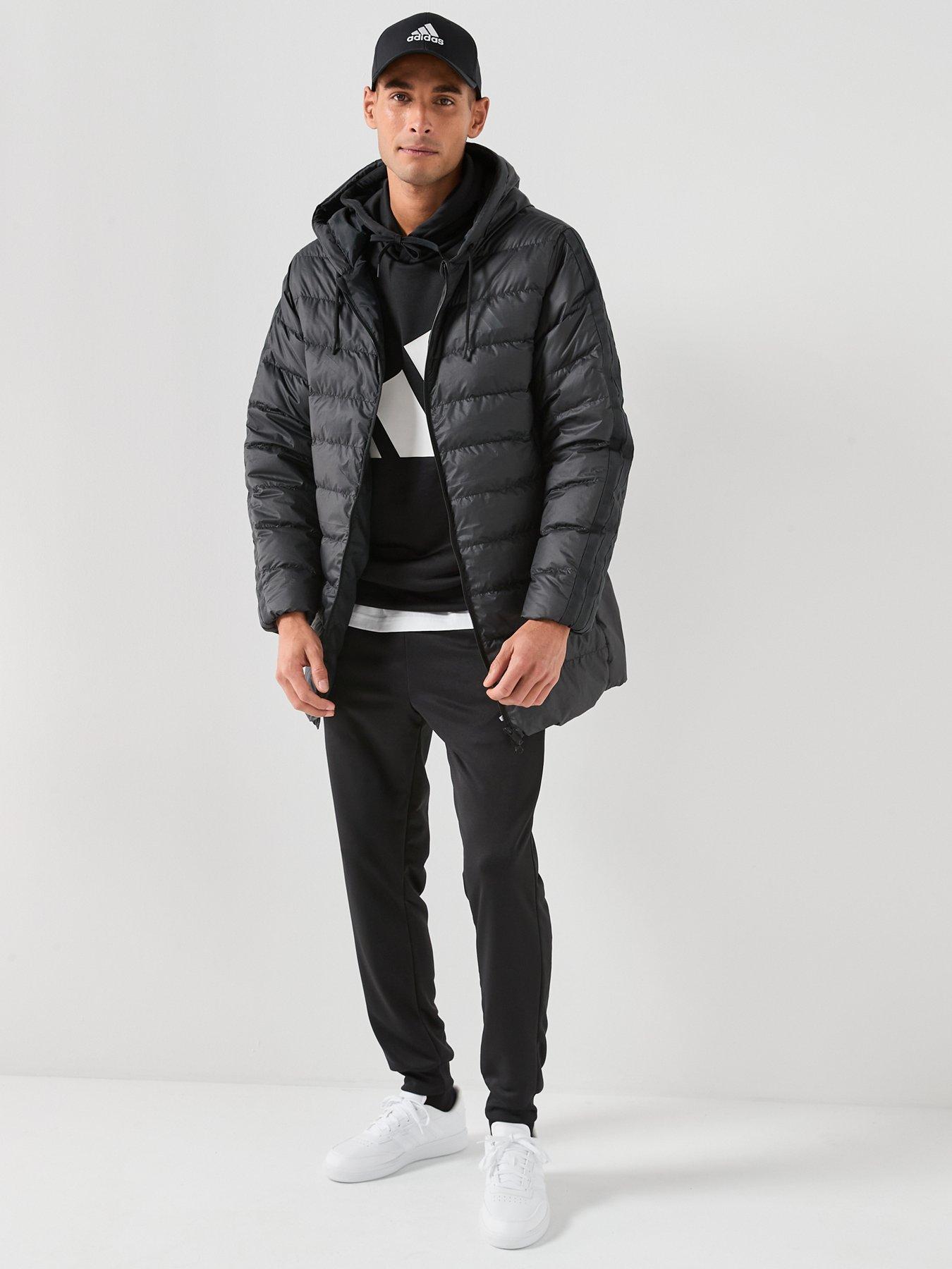 Image 3 of 6 of adidas Sportswear Men's Essentials Climawarm 3 Stripes Light Down Hooded Parkas - Black