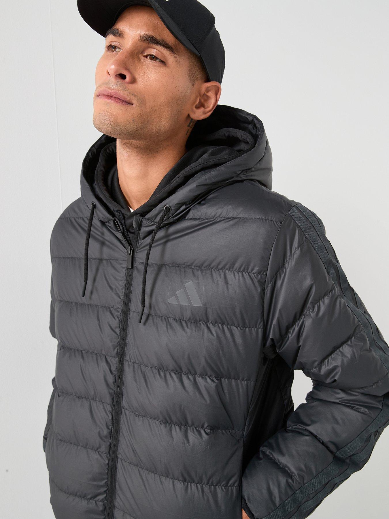 Image 6 of 6 of adidas Sportswear Men's Essentials Climawarm 3 Stripes Light Down Hooded Parkas - Black