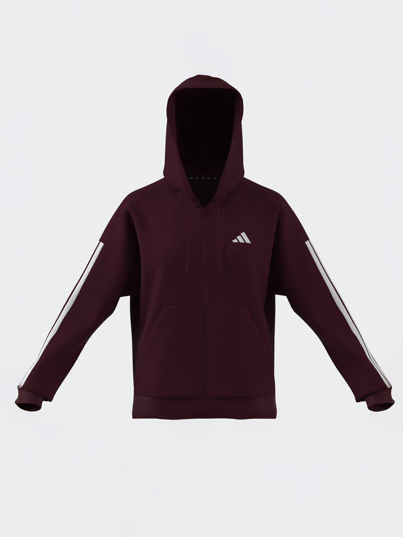 adidas Sportswear Women's Essentials Hooded Track Top- Aurora Ruby