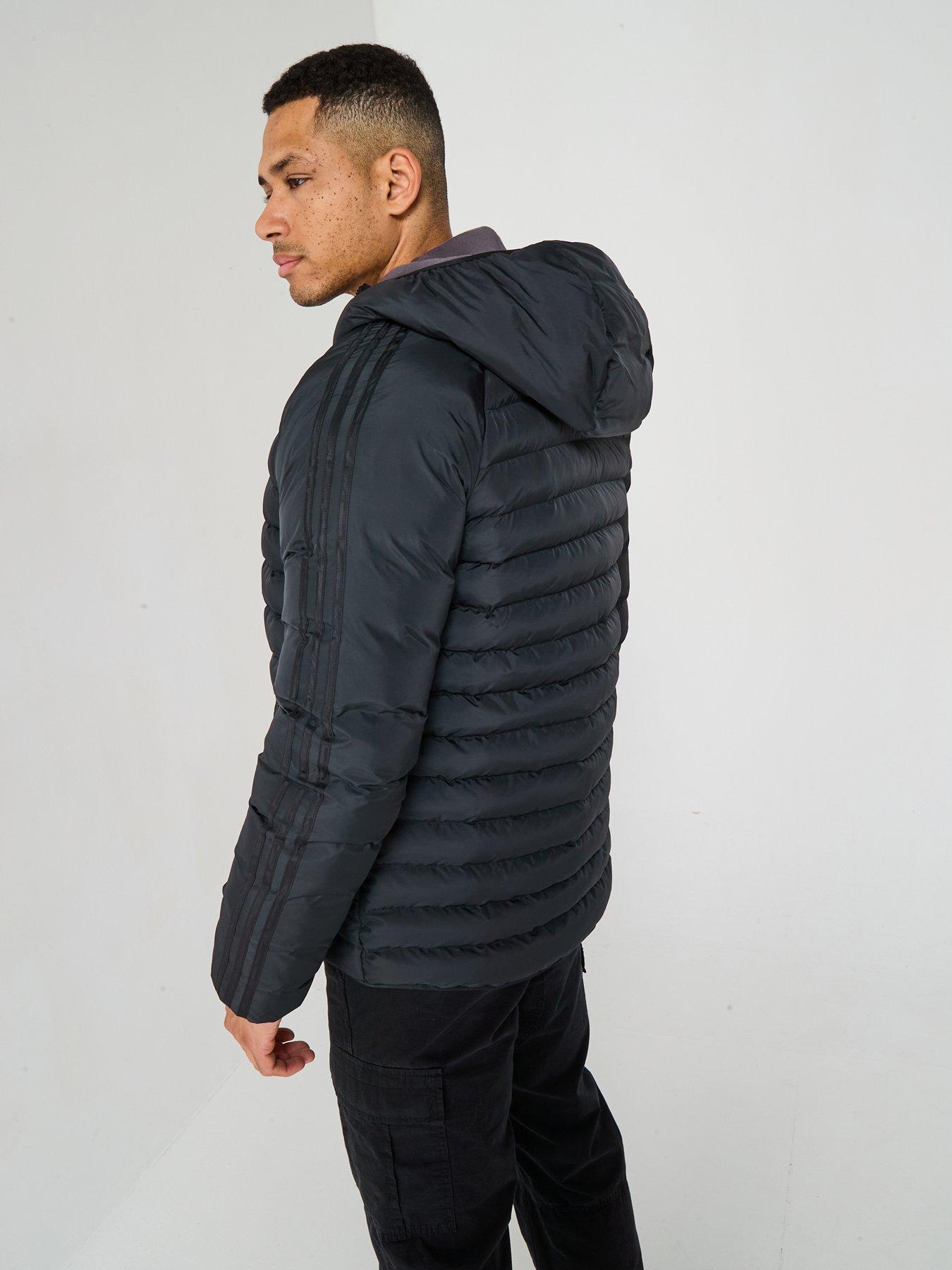  image of adidas-originals-mens-synthetic-hooded-jacket-black