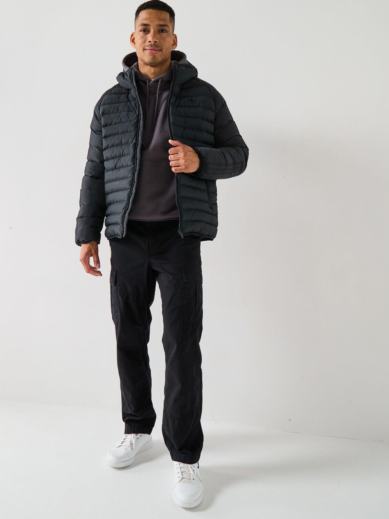  image of adidas-originals-mens-synthetic-hooded-jacket-black