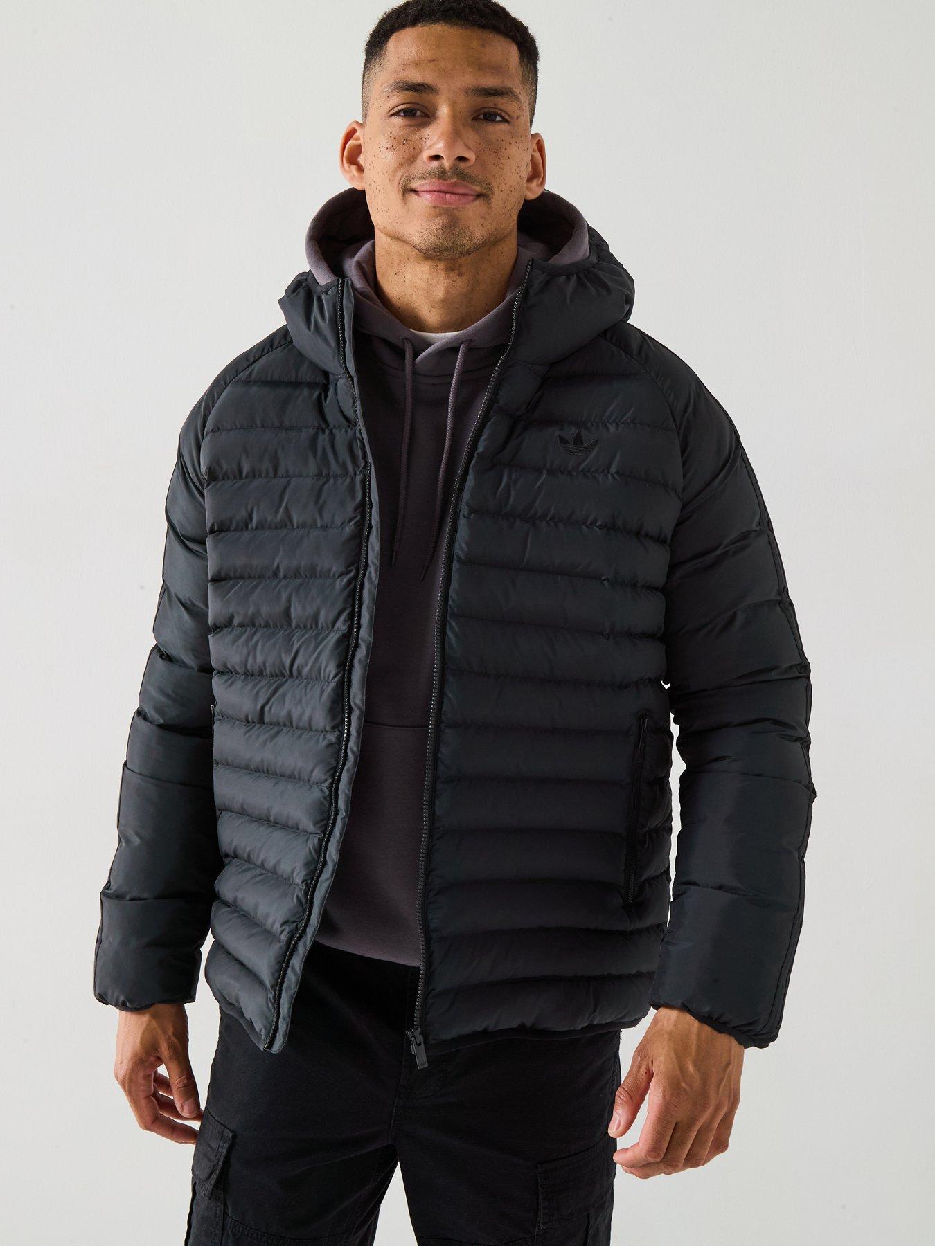  image of adidas-originals-mens-synthetic-hooded-jacket-black