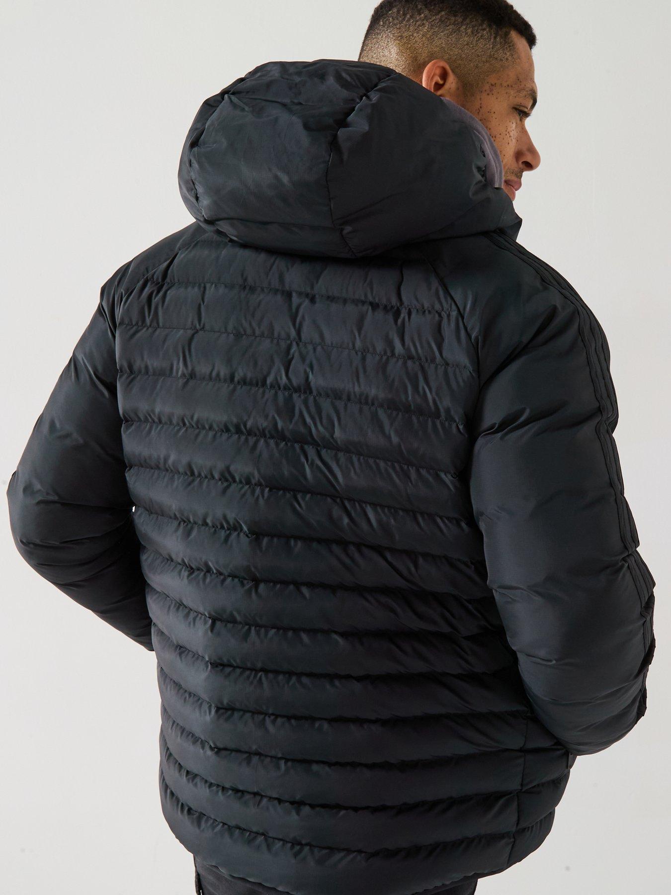  image of adidas-originals-mens-synthetic-hooded-jacket-black