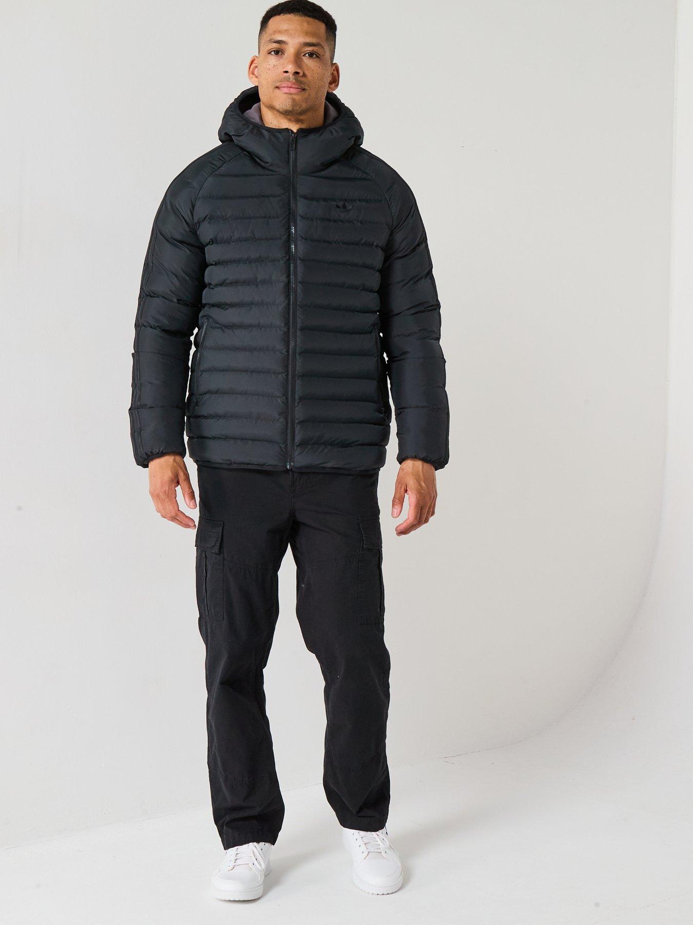  image of adidas-originals-mens-synthetic-hooded-jacket-black