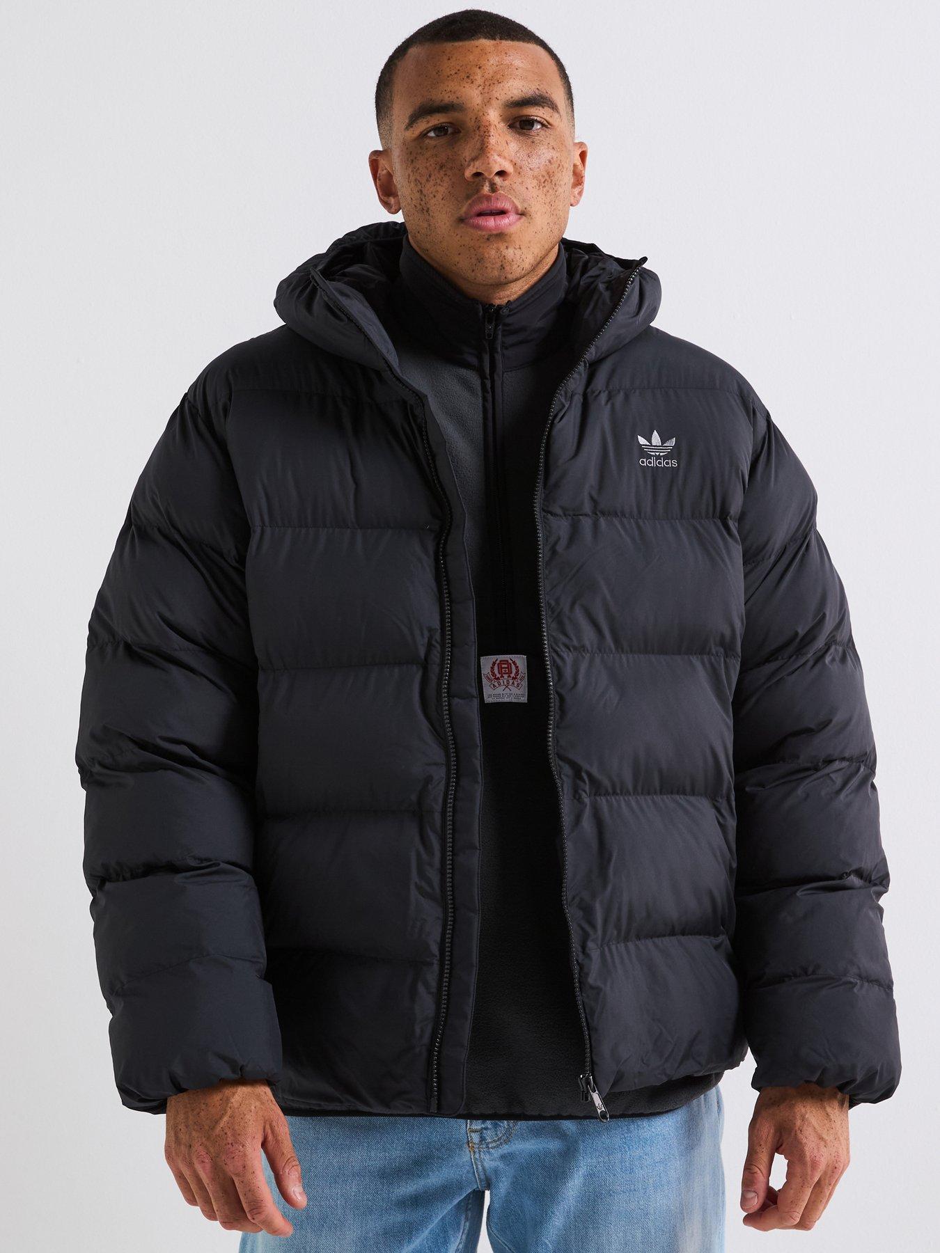 adidas Originals Men's Tonal Hooded Puffer Jacket - Black