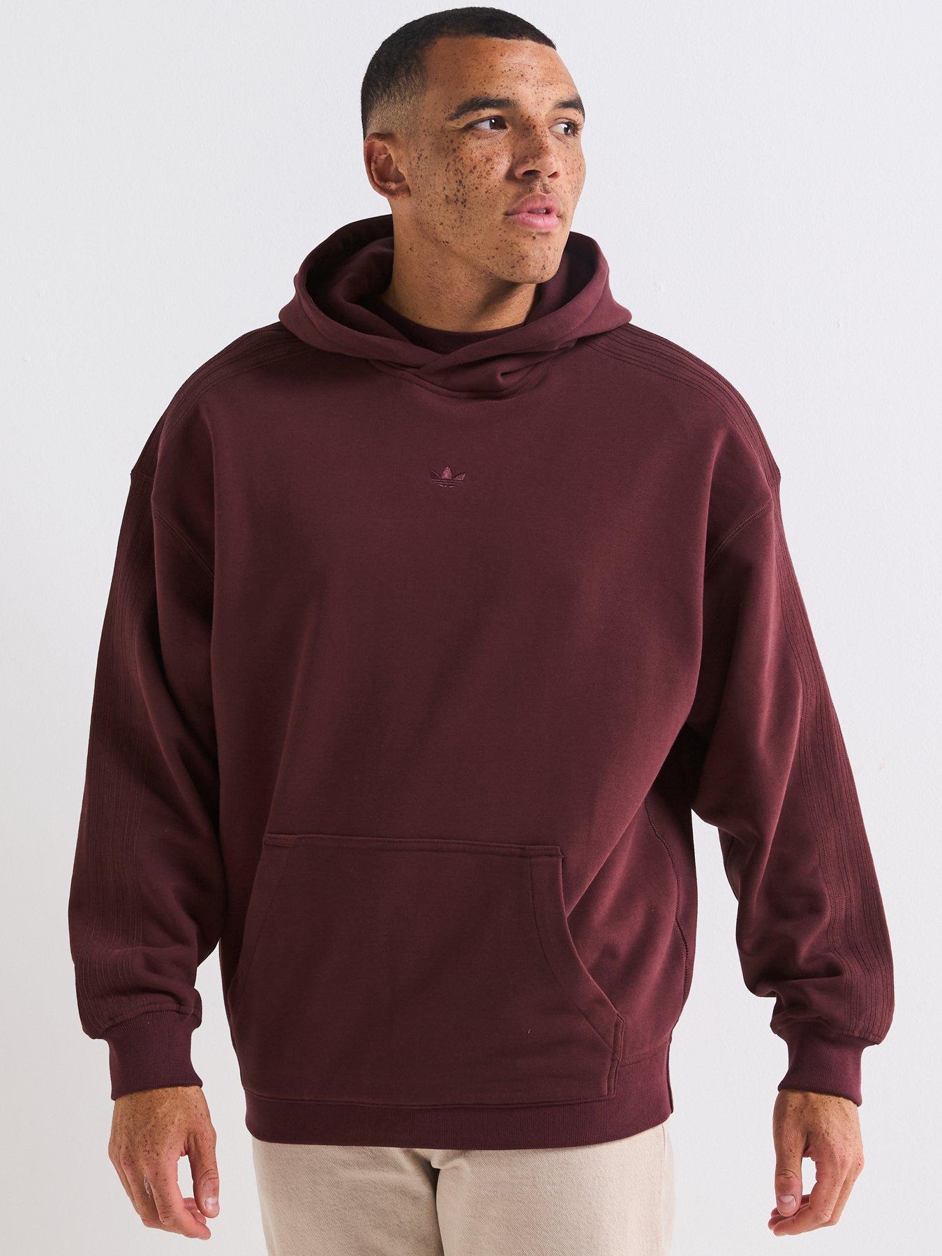  image of adidas-originals-mens-premium-essentials-hoodie-red