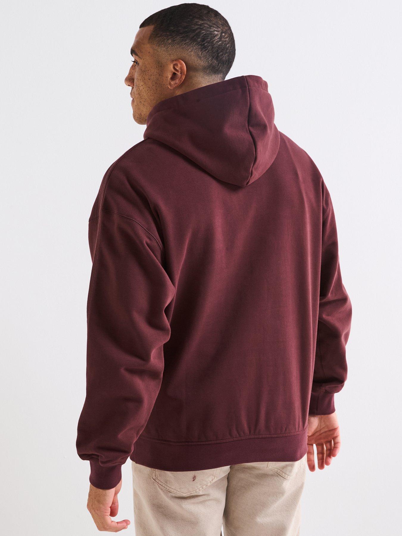  image of adidas-originals-mens-premium-essentials-hoodie-red