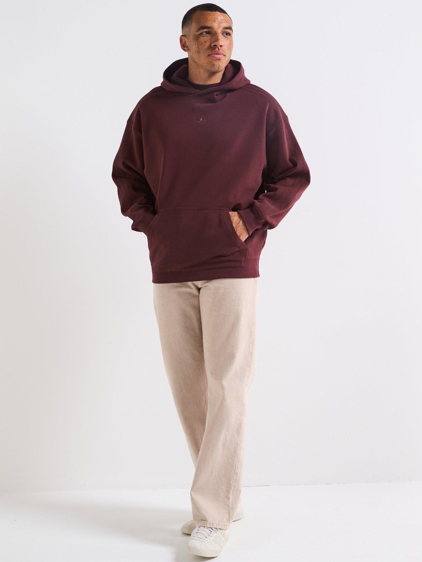  image of adidas-originals-mens-premium-essentials-hoodie-red