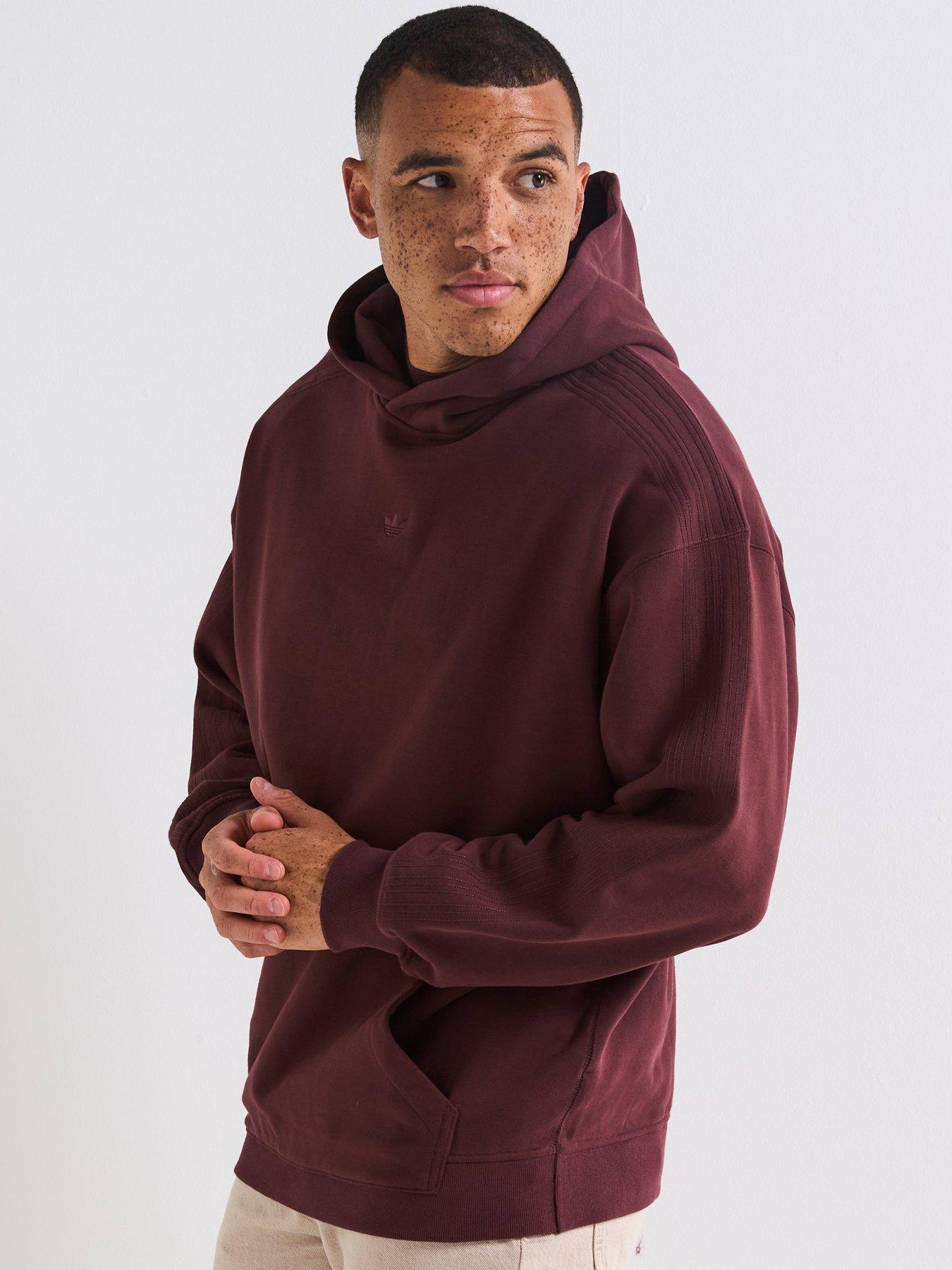  image of adidas-originals-mens-premium-essentials-hoodie-red