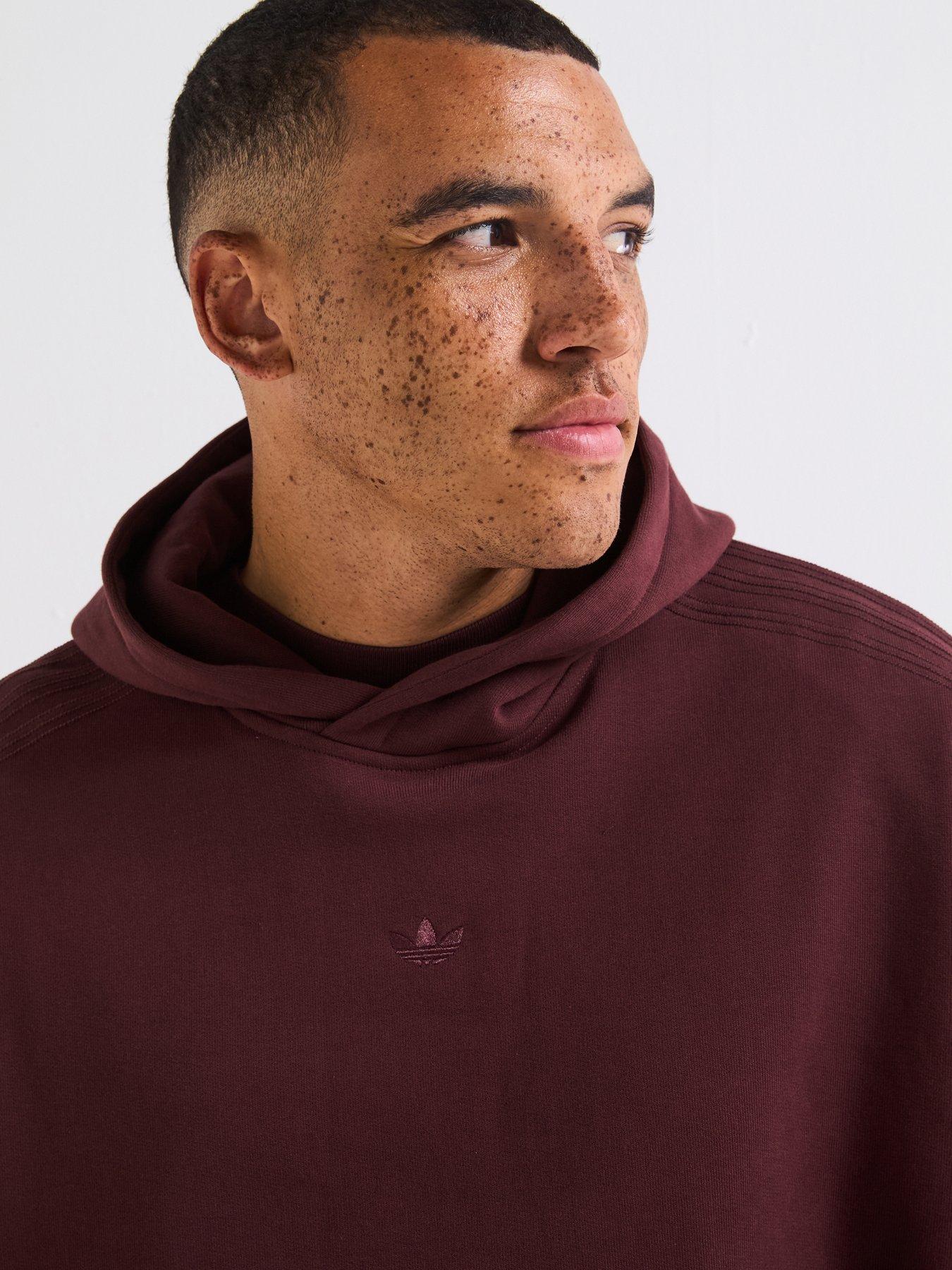  image of adidas-originals-mens-premium-essentials-hoodie-red