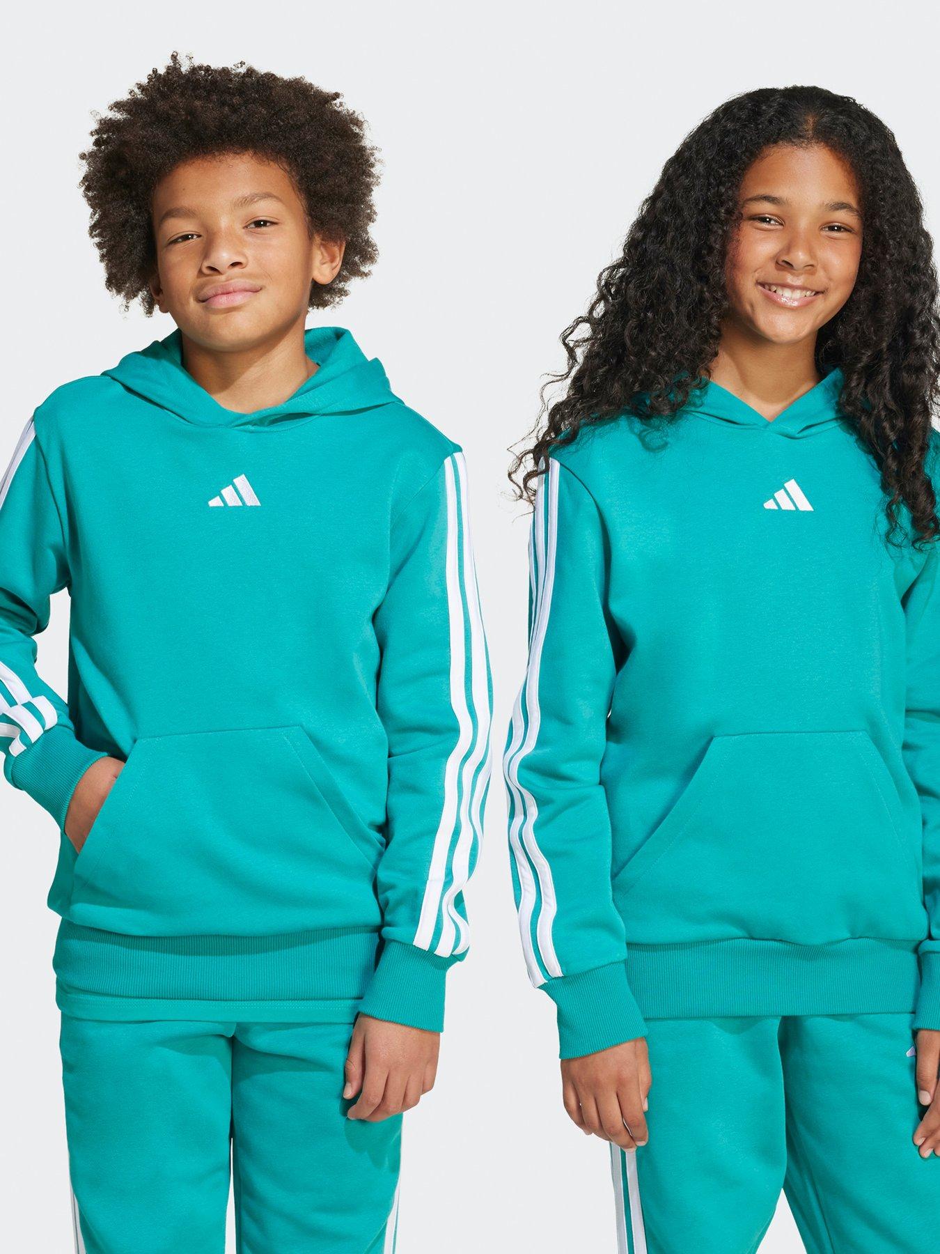 undefined Junior Boys Essentials Three Stripe Hoodie - Green