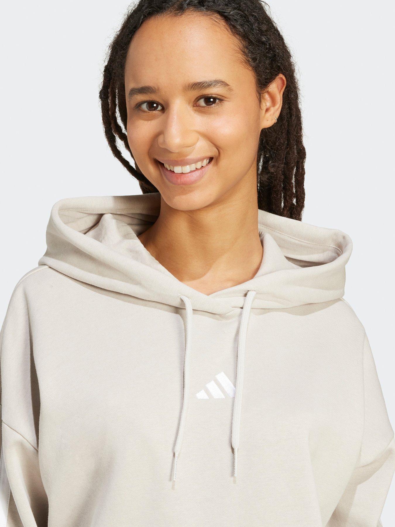 Image 4 of 6 of adidas Sportswear Women's Essentials 3-Stripes Fleece Hoodie - Grey