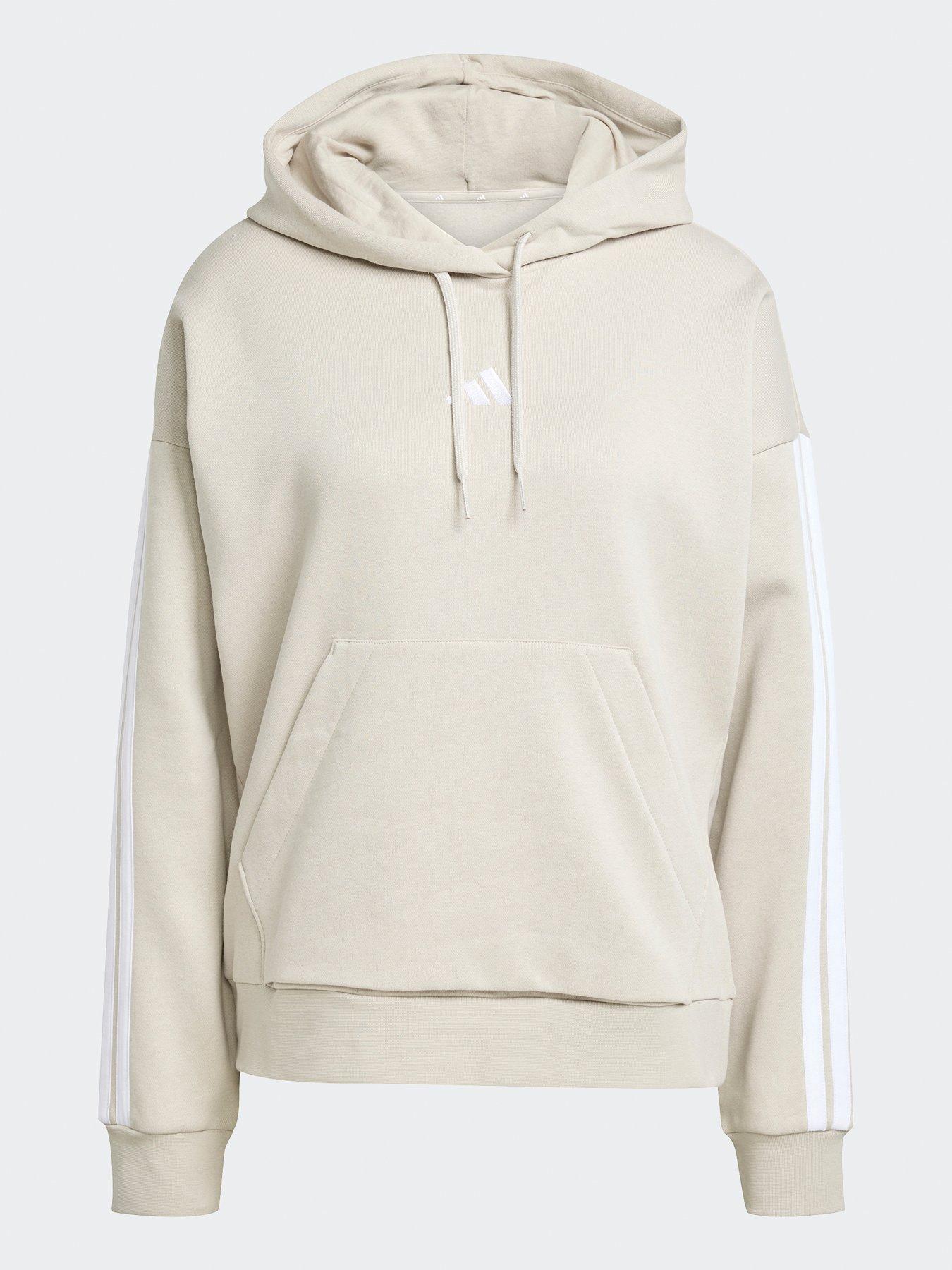 Image 6 of 6 of adidas Sportswear Women's Essentials 3-Stripes Fleece Hoodie - Grey