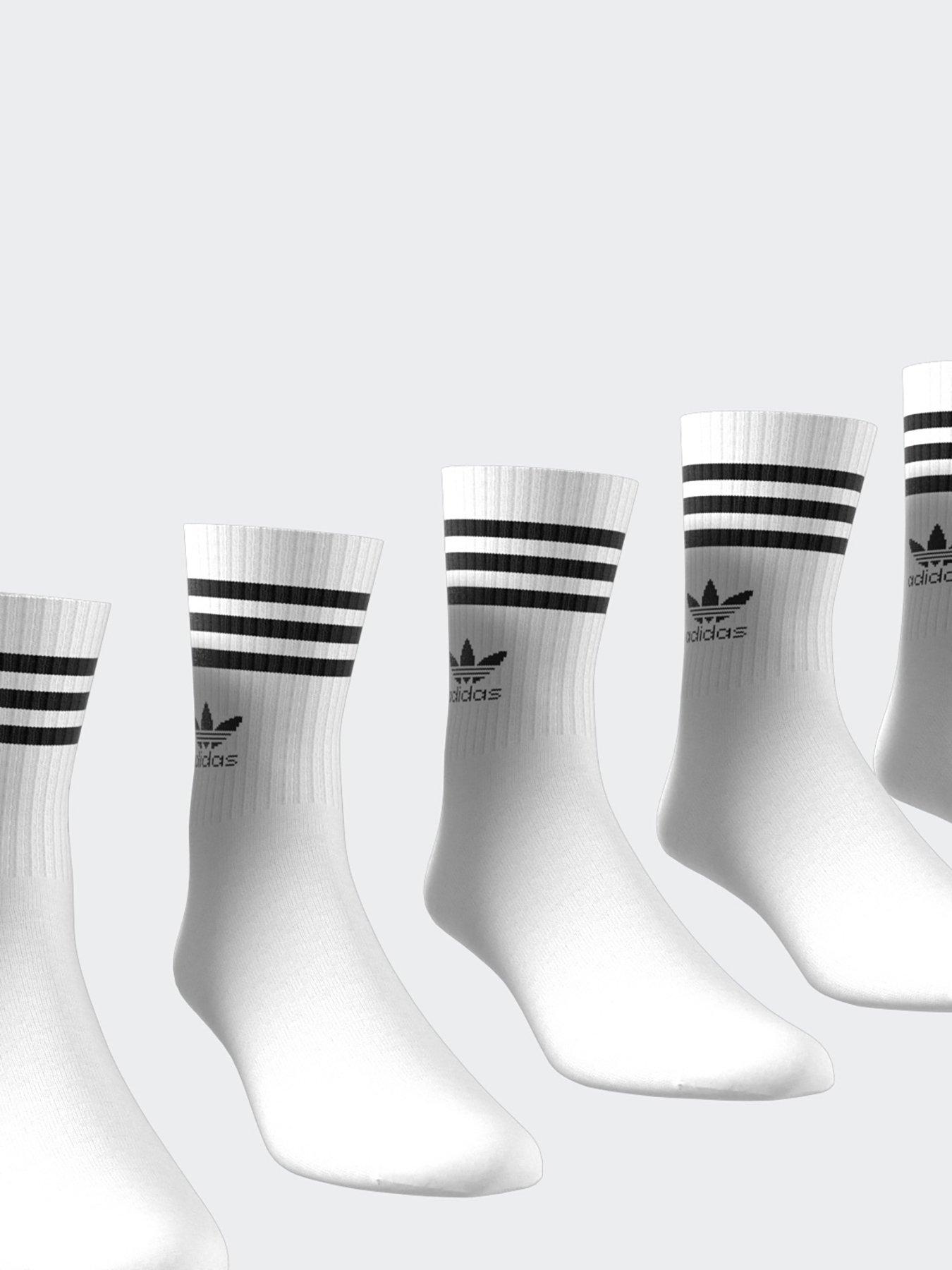 Image 1 of 3 of adidas Originals Unisex 3 Stripe Crew Socks 10 Pack - White