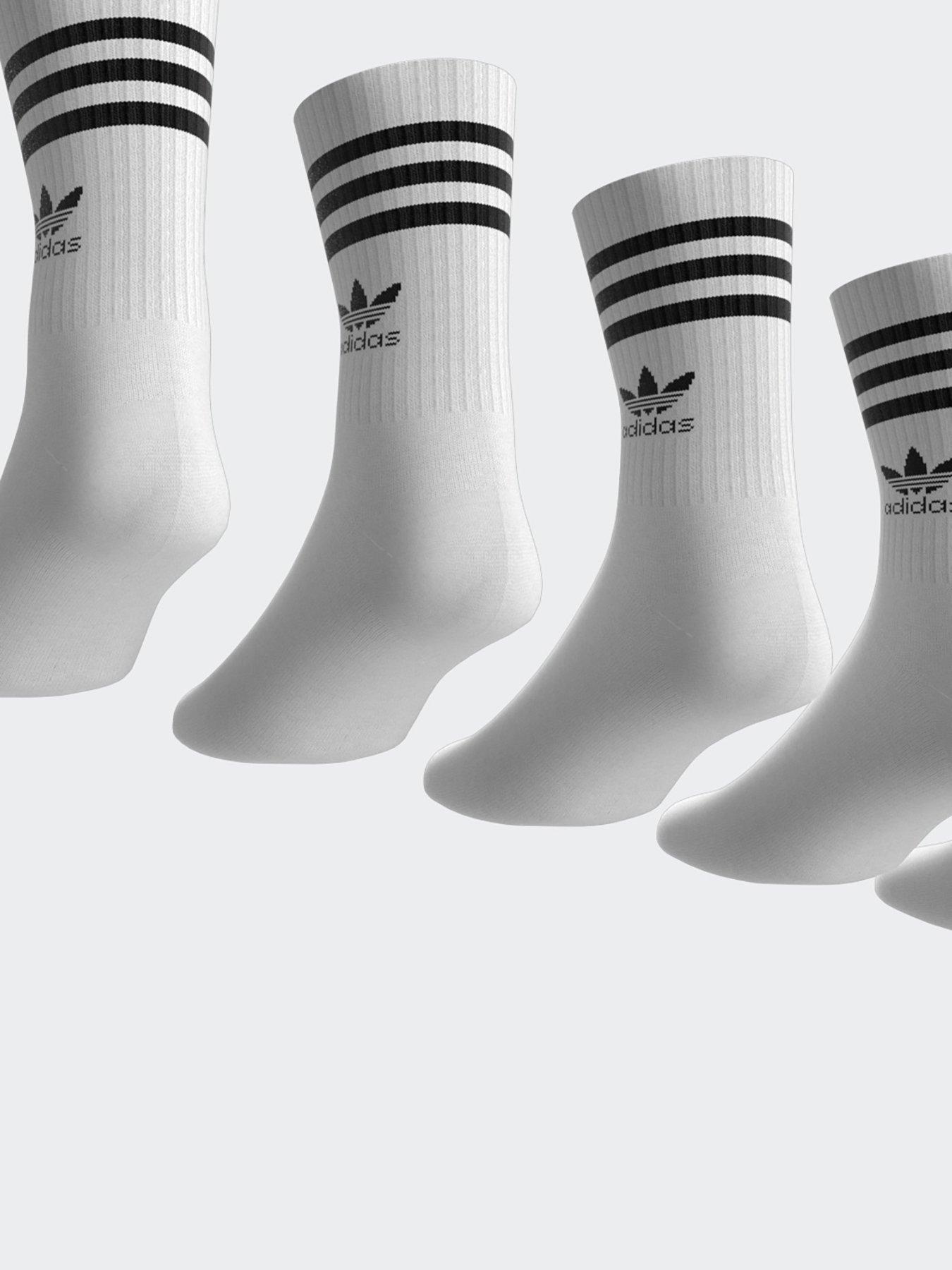 Image 2 of 3 of adidas Originals Unisex 3 Stripe Crew Socks 10 Pack - White