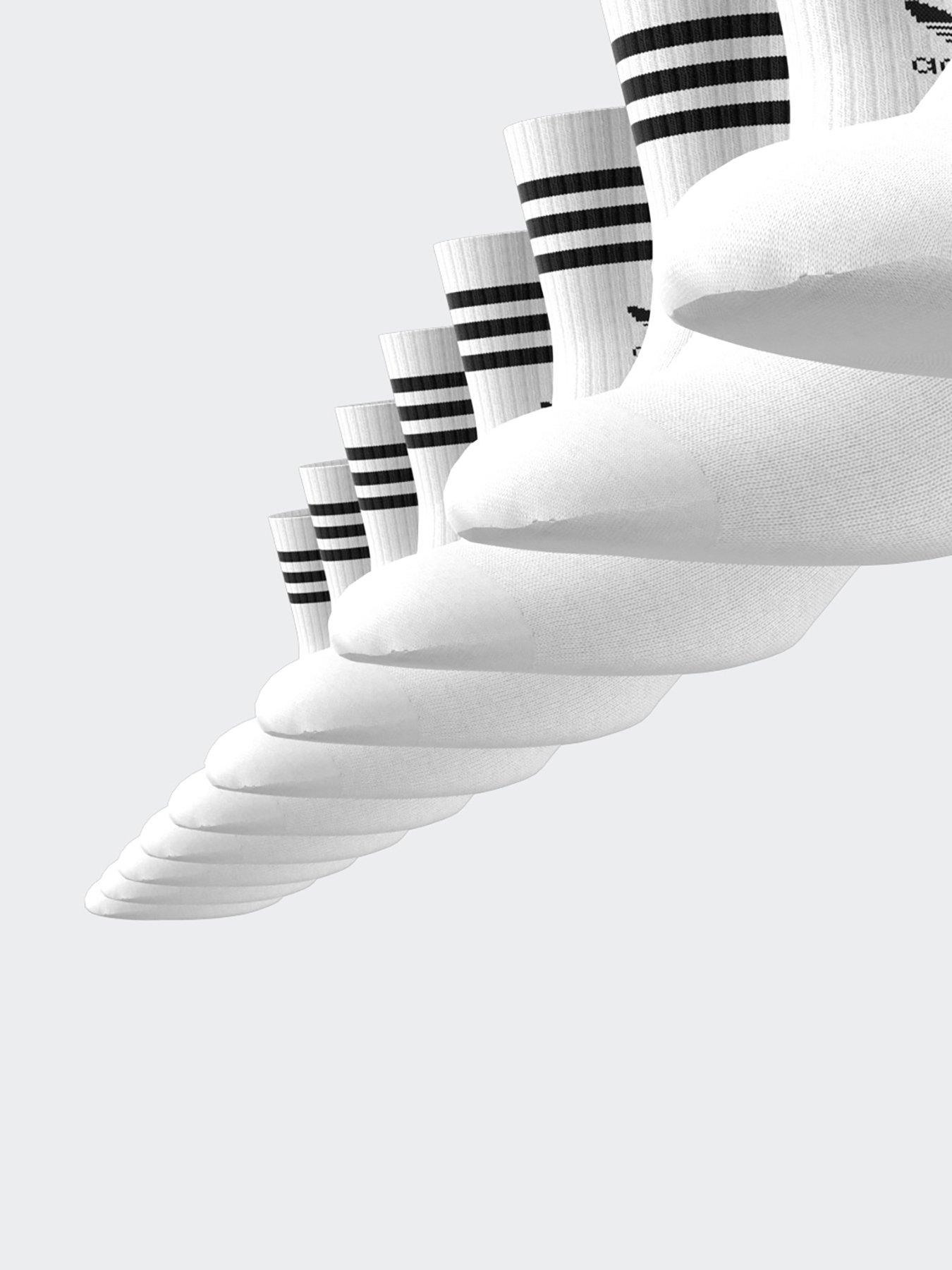 Image 3 of 3 of adidas Originals Unisex 3 Stripe Crew Socks 10 Pack - White