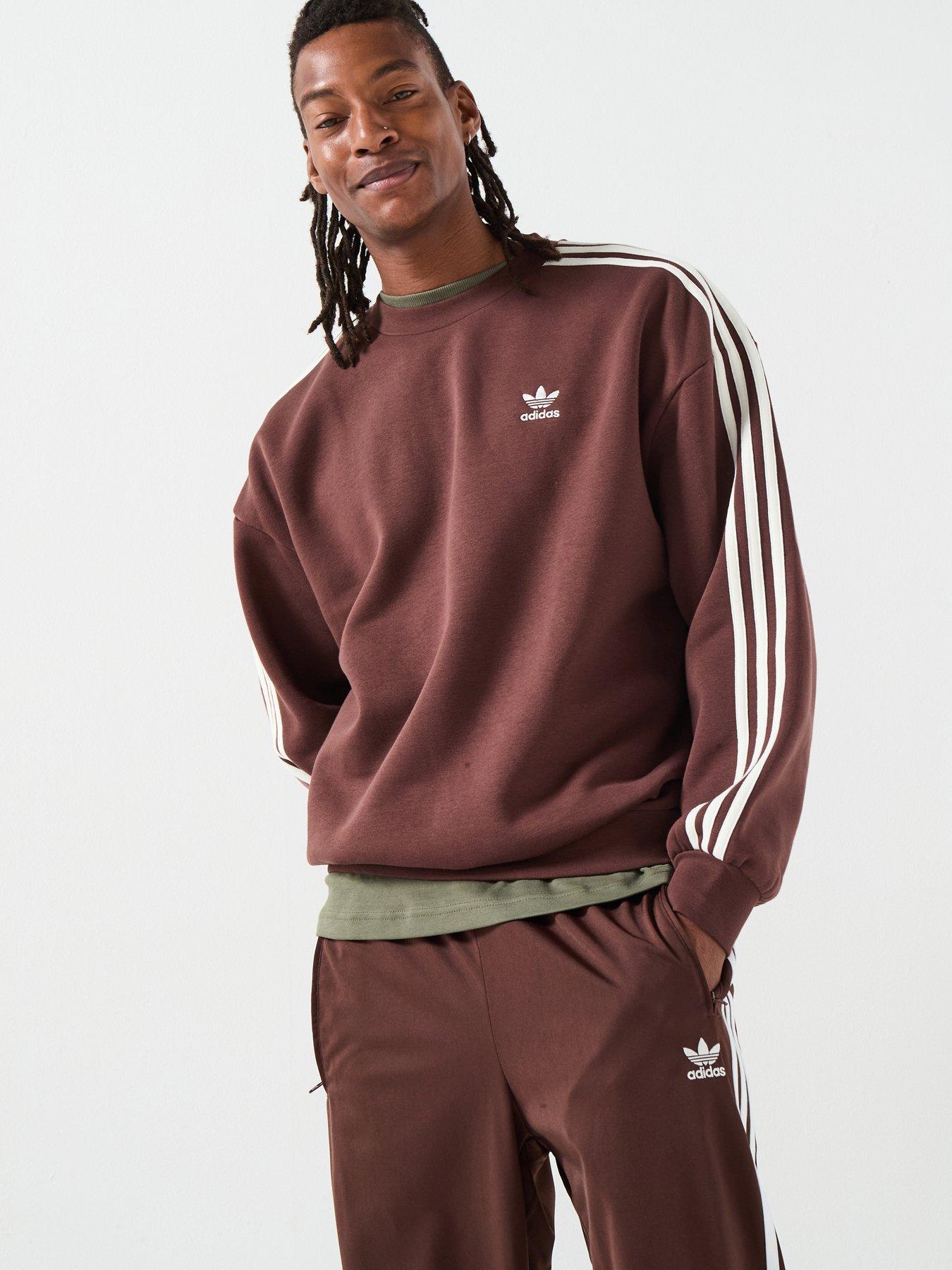 adidas Originals Men's Adicolor Oversized Crew - Brown