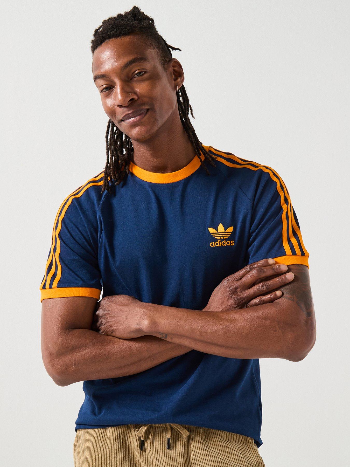 Image 1 of 6 of adidas Originals Men's Adicolor Classics 3-Stripes T-Shirt - Blue