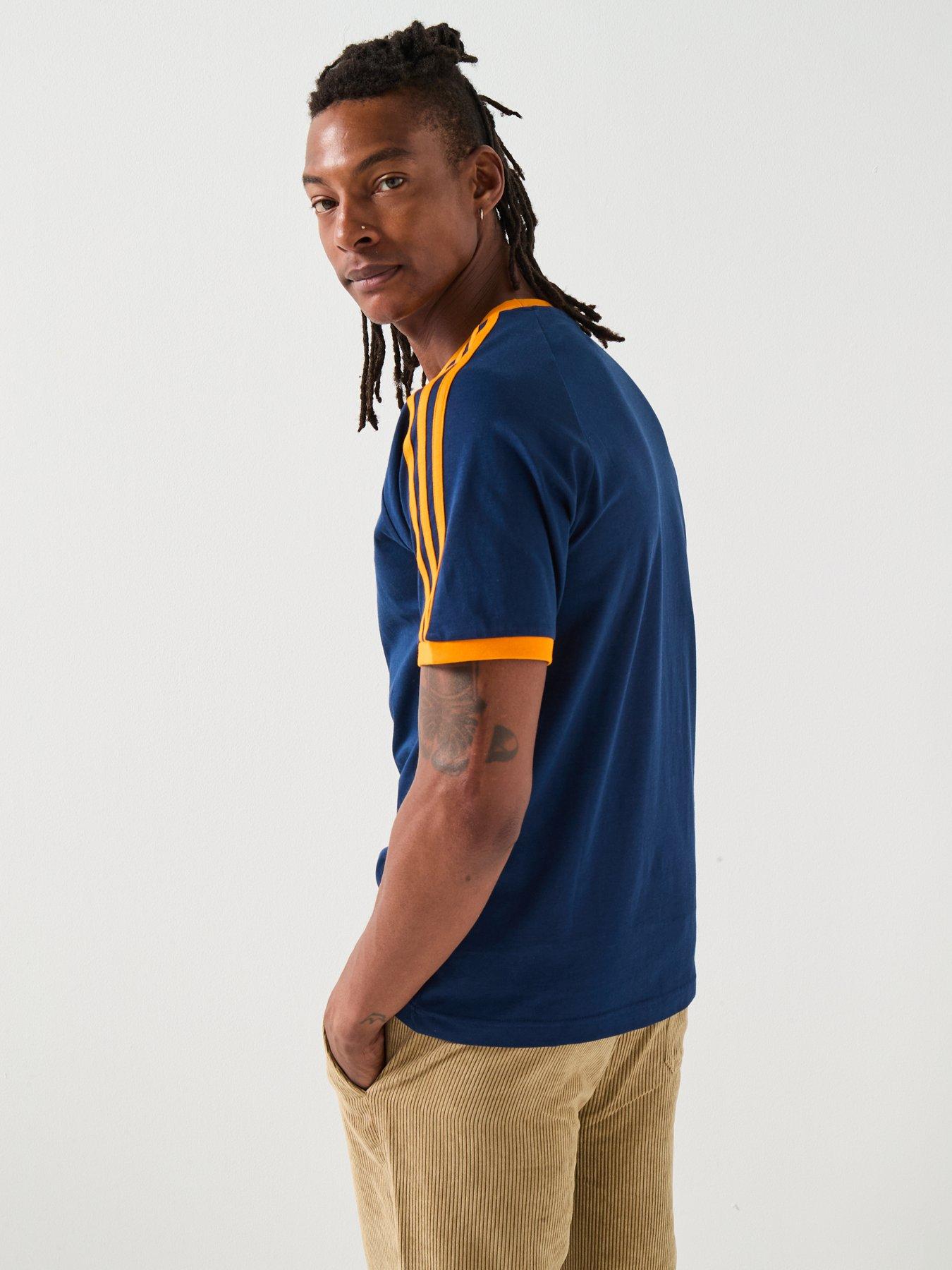 Image 2 of 6 of adidas Originals Men's Adicolor Classics 3-Stripes T-Shirt - Blue