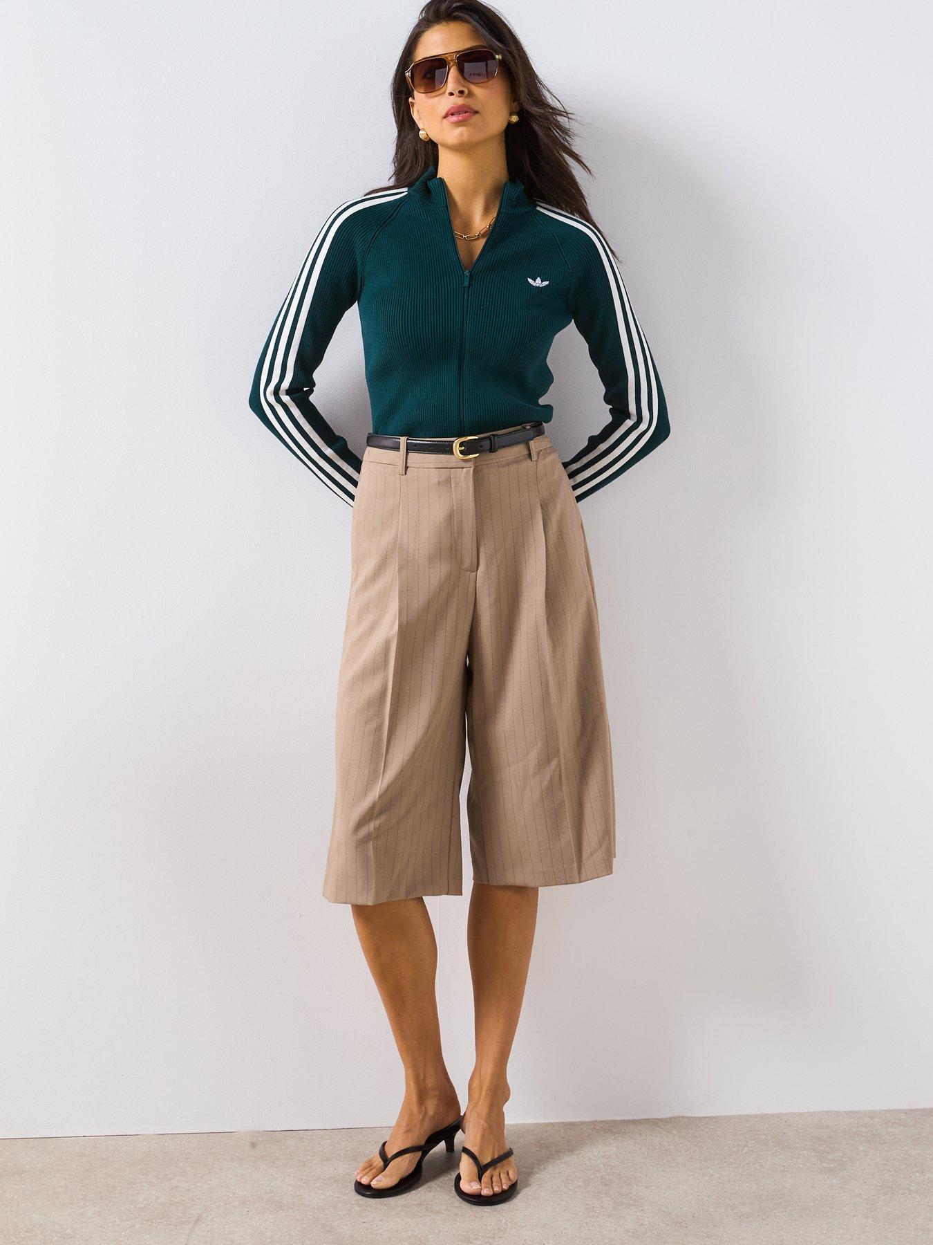 Image 3 of 4 of adidas Originals Women's Adicolor 3 Stripes Slim Knit Track Top - Green