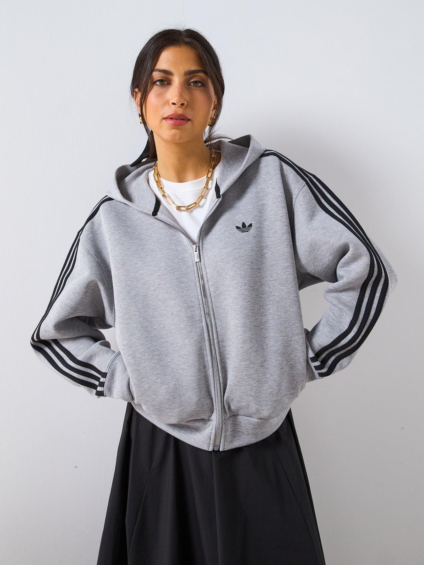 adidas Originals Women's Three Stripe Full Zip Jacket - Grey