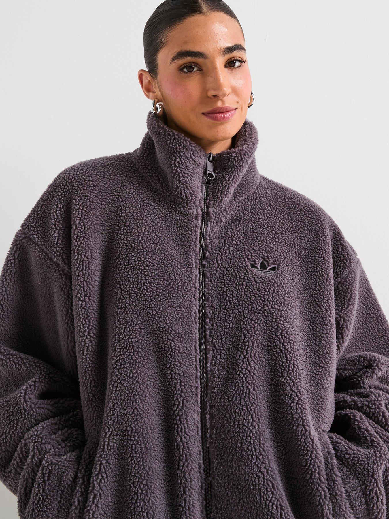 Image 4 of 6 of adidas Originals Women's Essentials Teddy Jacket - Dark Grey