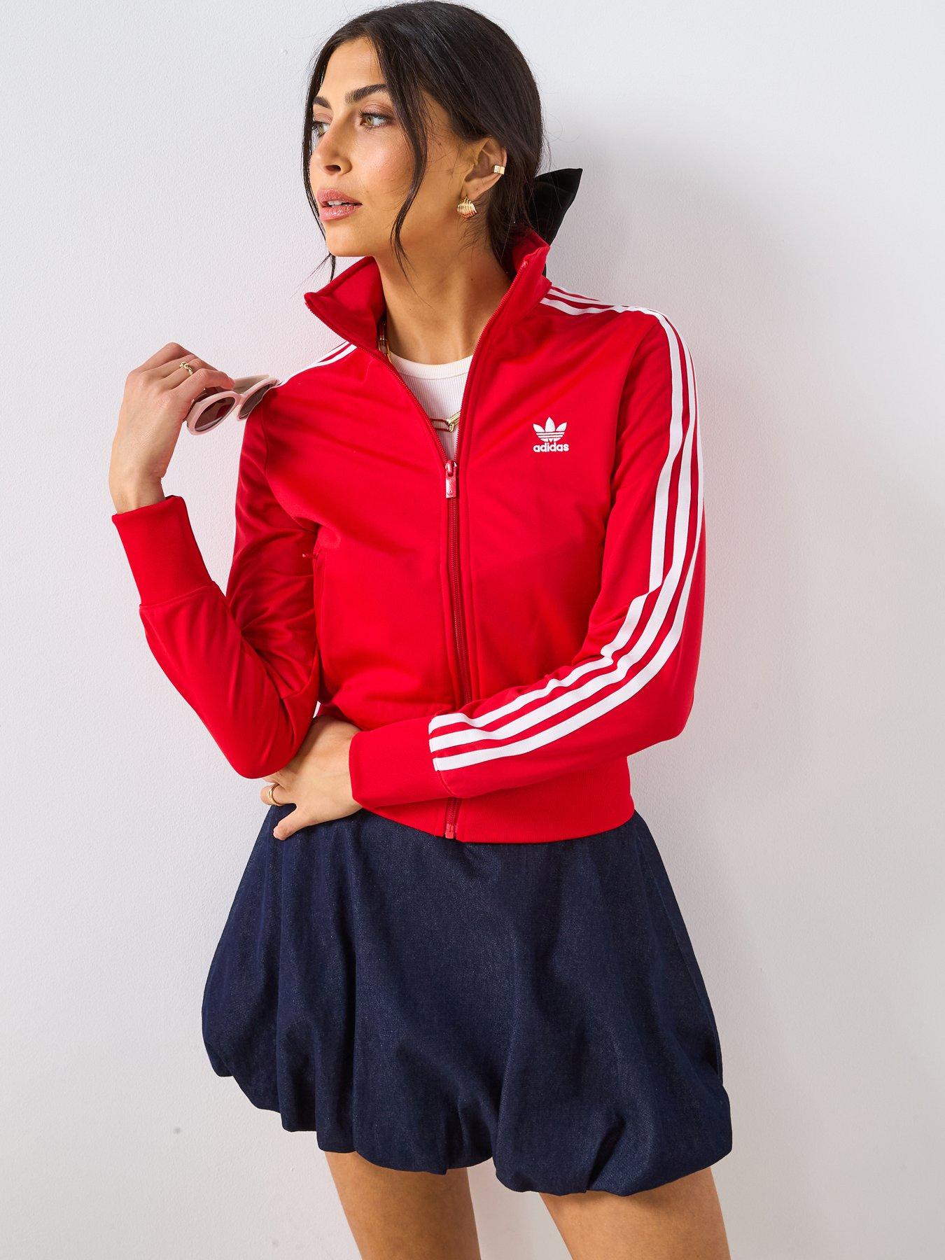  image of adidas-originals-womens-firebird-adicolor-track-top-red