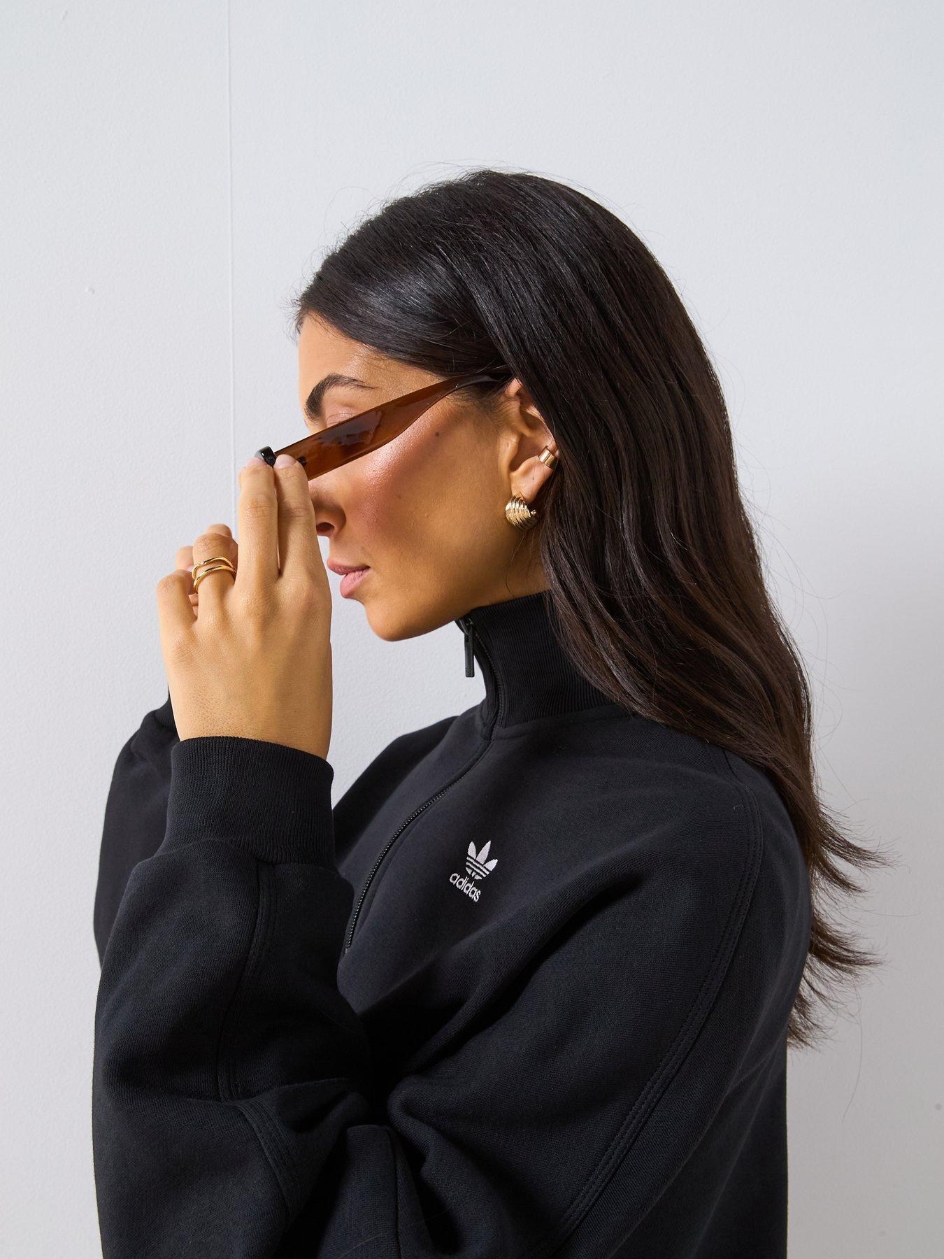 Image 4 of 5 of adidas Originals Women's Essentials 1/2 Zip Fleece Sweatshirt - Black