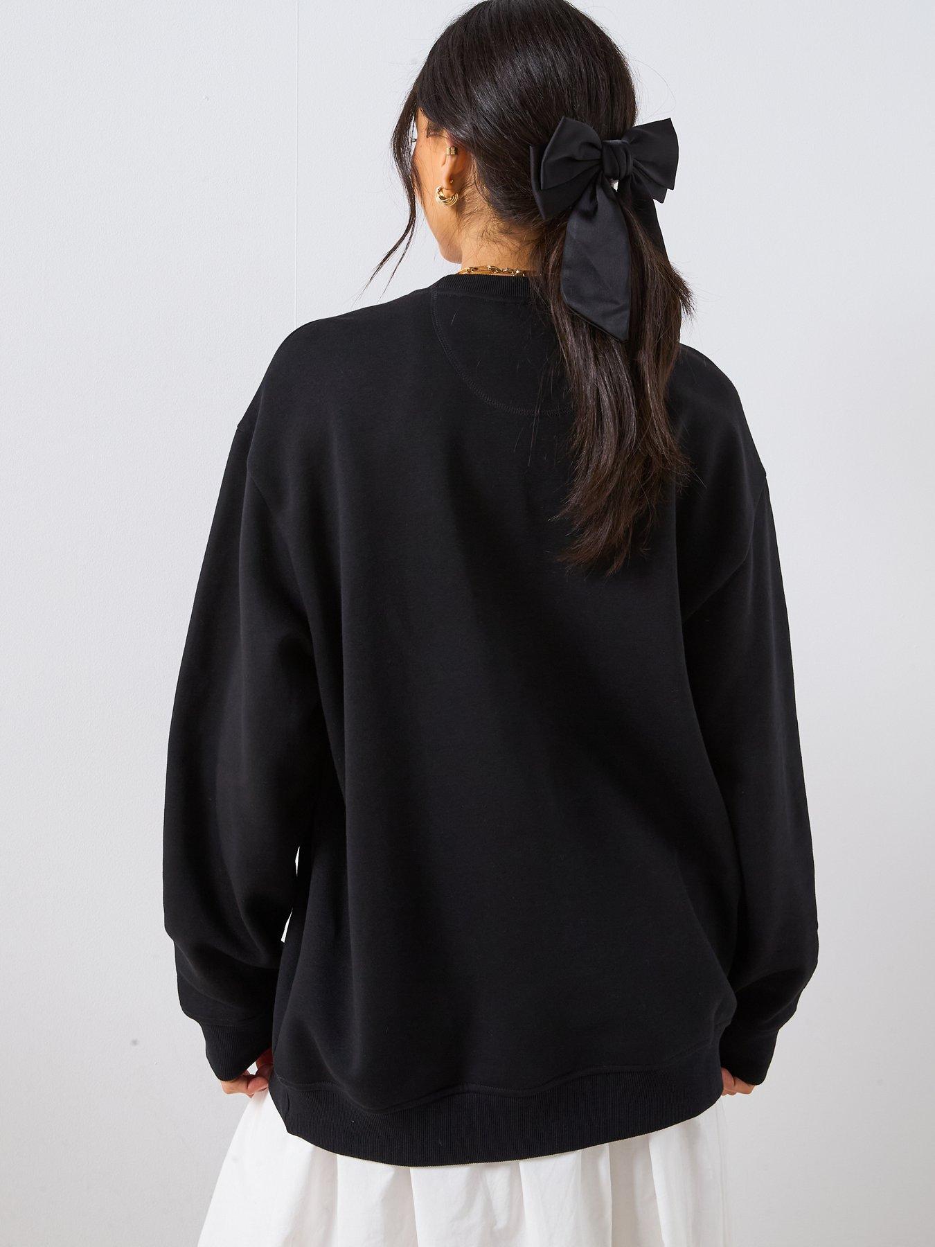 Image 2 of 5 of adidas Originals Women's Essentials Oversized Fleece Crew - Black