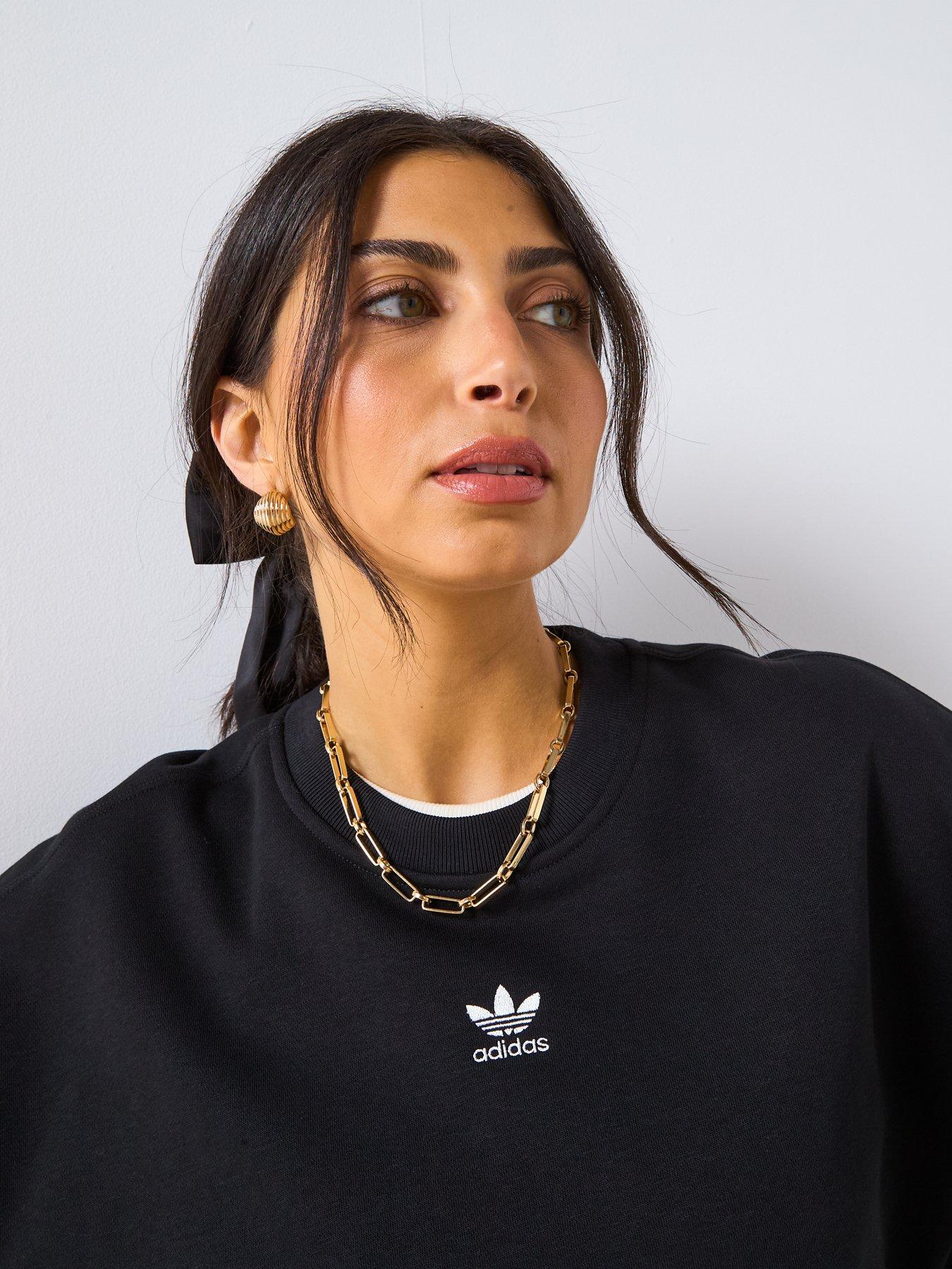 Image 4 of 5 of adidas Originals Women's Essentials Oversized Fleece Crew - Black
