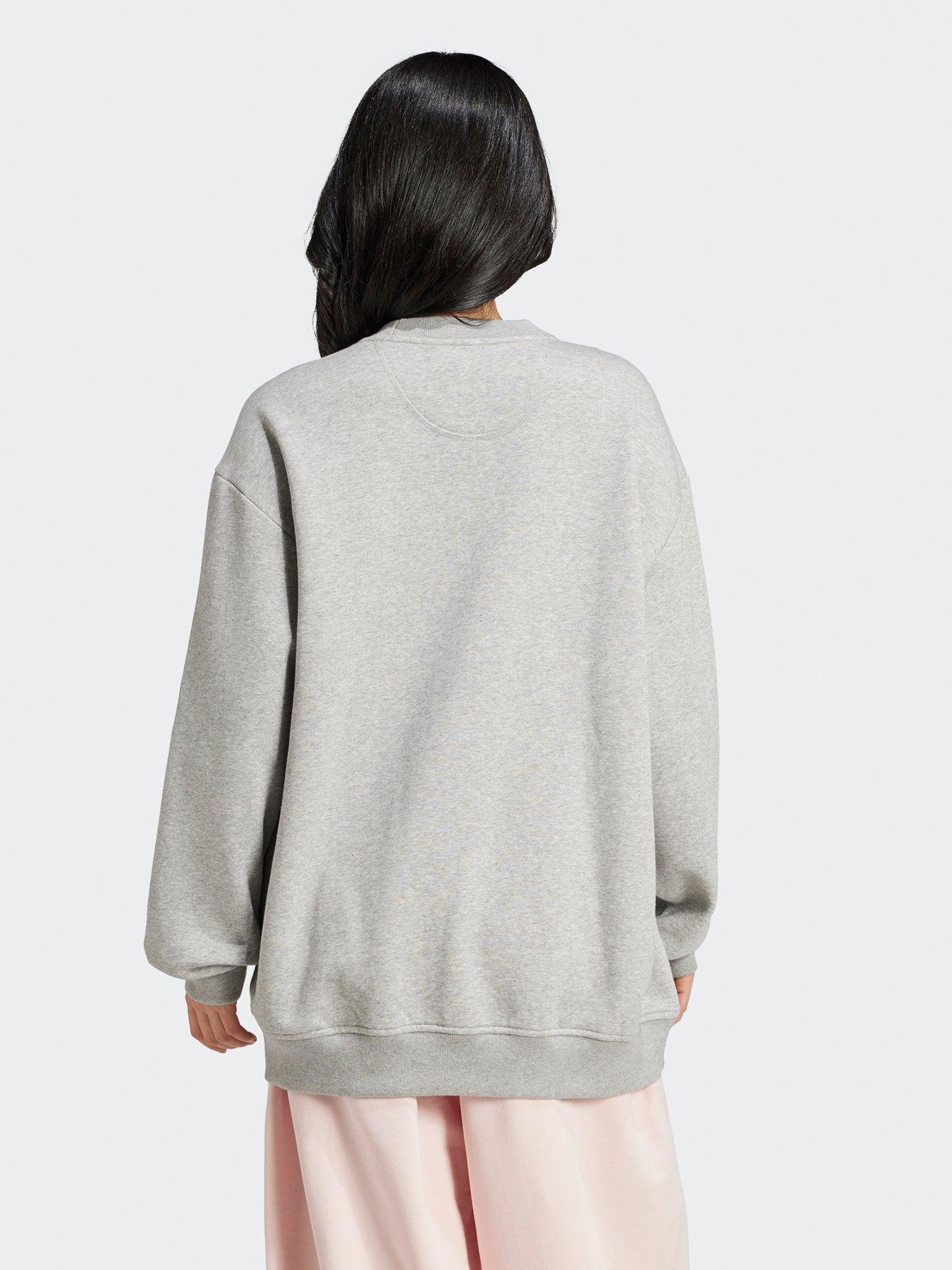 Image 2 of 5 of adidas Originals Women's Essentials Fleece Oversized Crew Sweatshirt - Grey