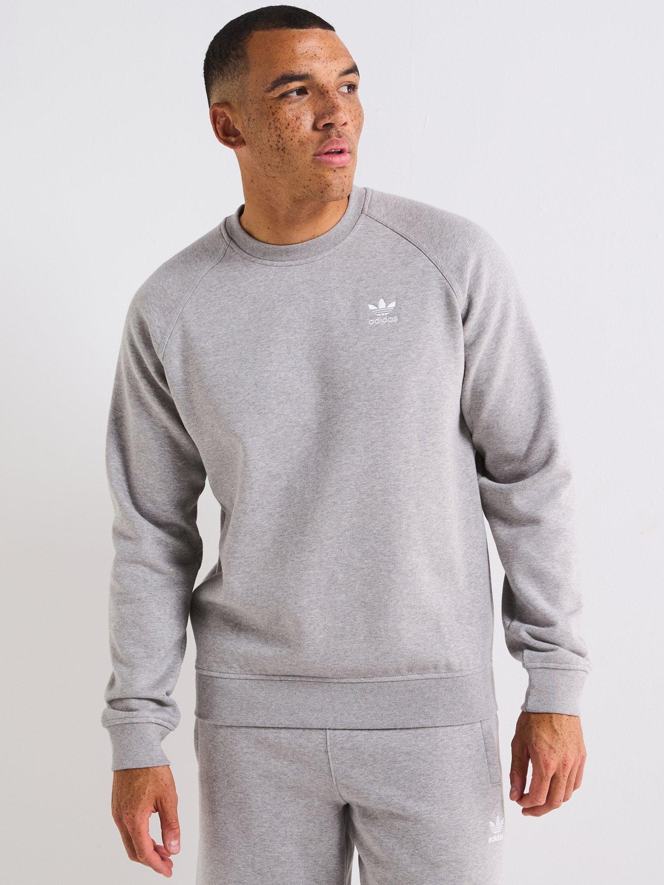 adidas Originals Men's Trefoil Essentials Crew Sweatshirt - Grey
