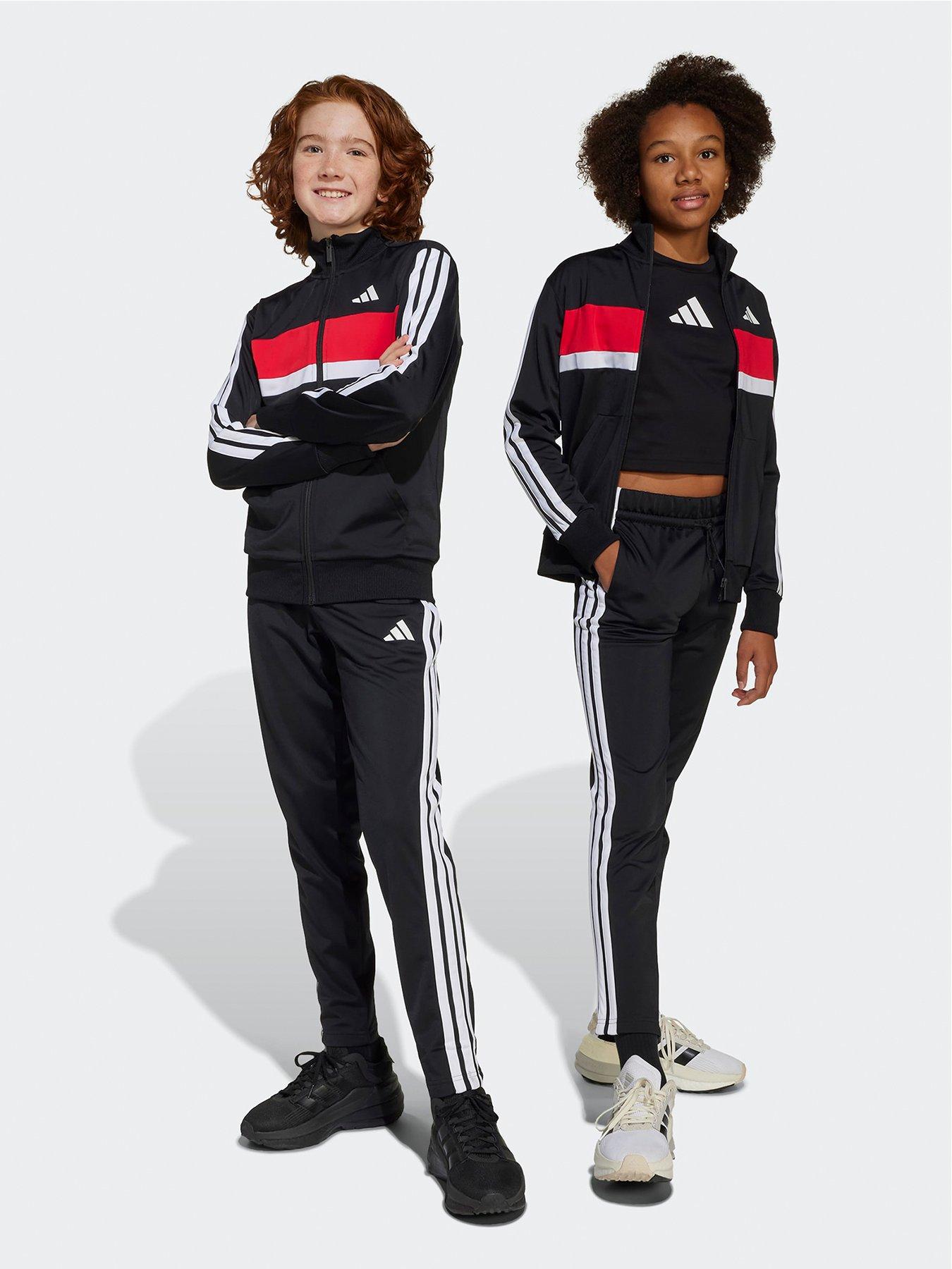 undefined Junior Boys Seasonal Essentials Tiberio 3-stripes Tricot Tracksuit -black