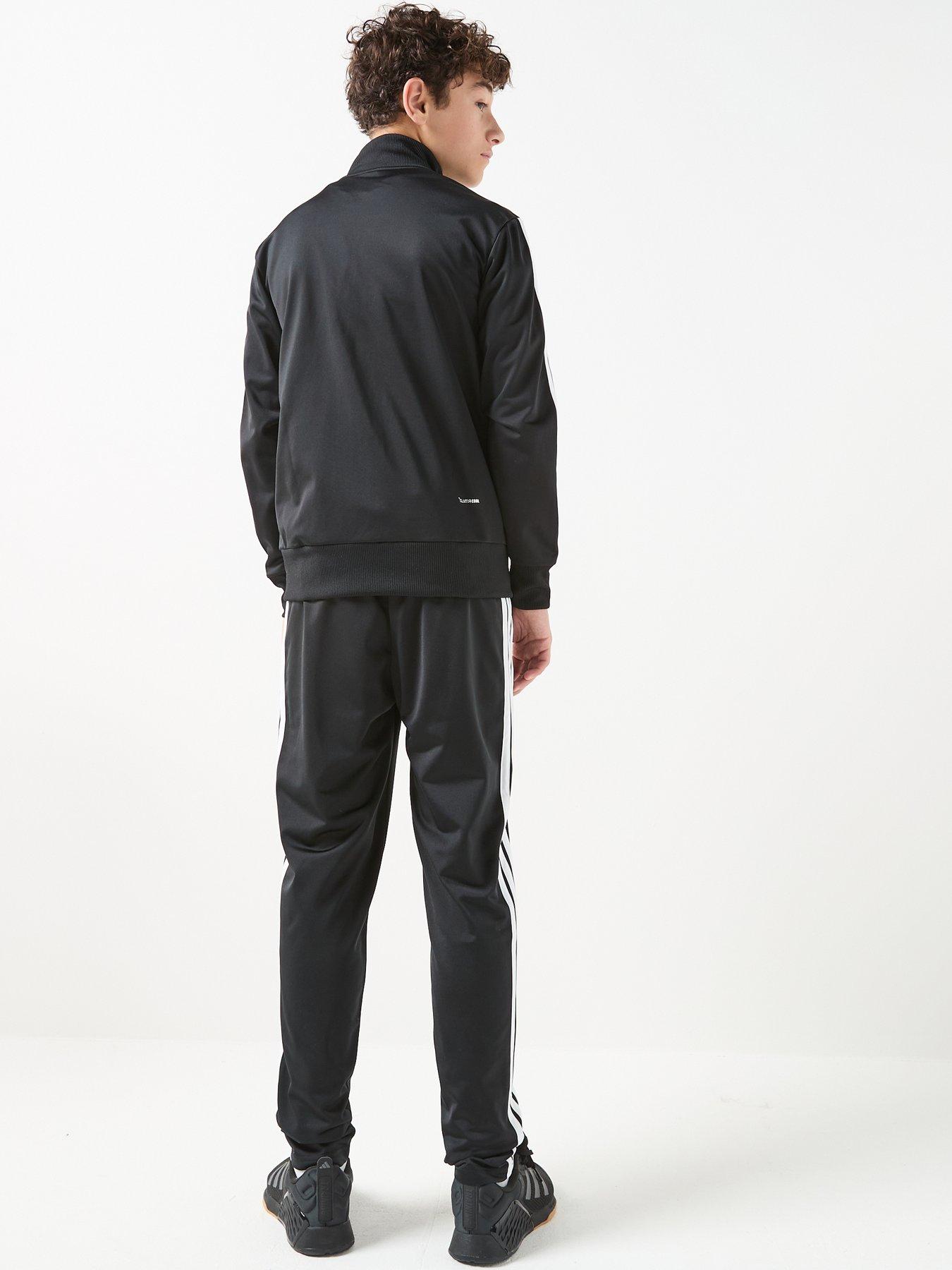  image of adidas-sportswear-junior-boys-seasonal-essentials-tiberio-3-stripes-tricot-tracksuit--black