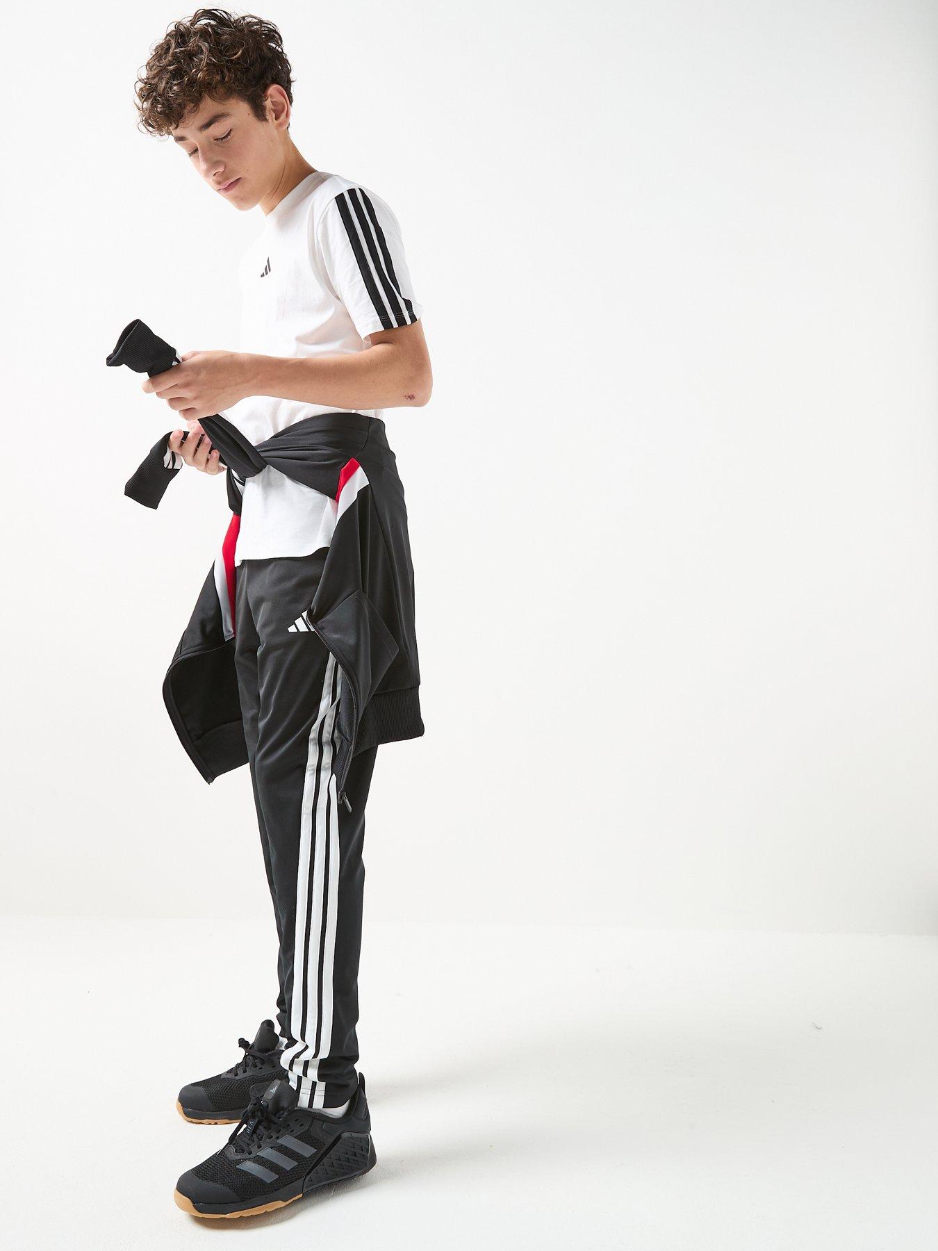  image of adidas-sportswear-junior-boys-seasonal-essentials-tiberio-3-stripes-tricot-tracksuit--black