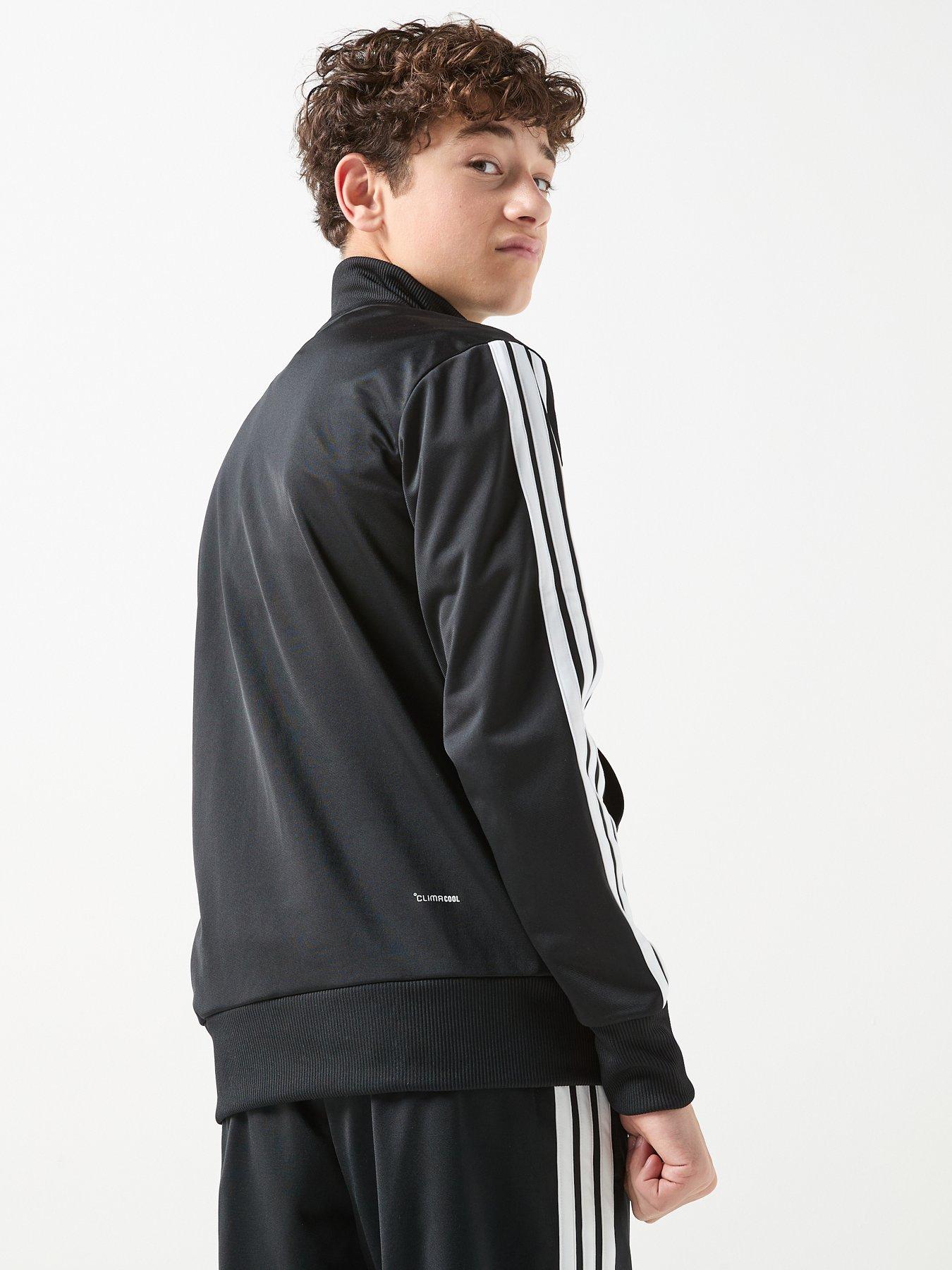  image of adidas-sportswear-junior-boys-seasonal-essentials-tiberio-3-stripes-tricot-tracksuit--black