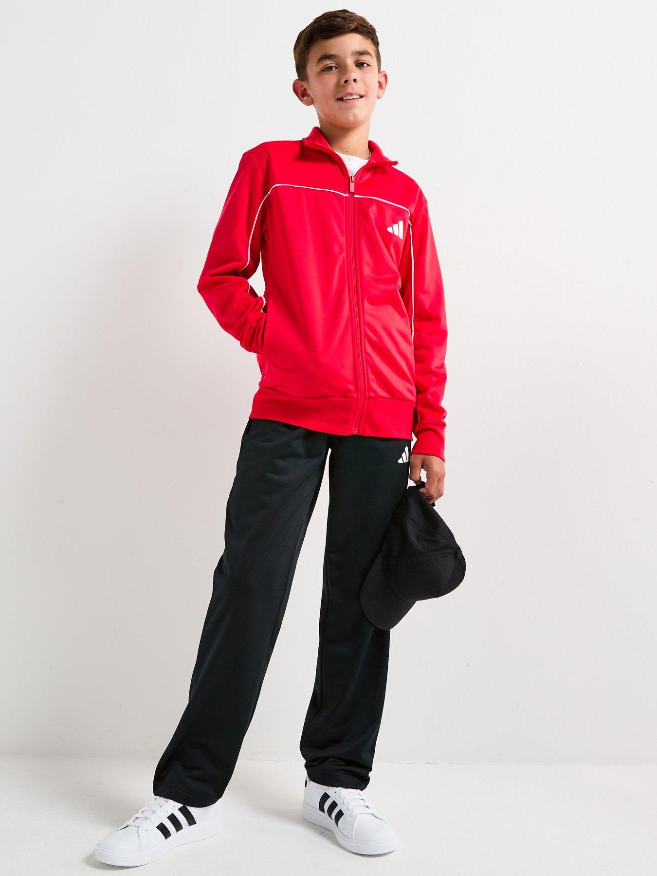 undefined Junior Boys Tricot Tracksuit-red