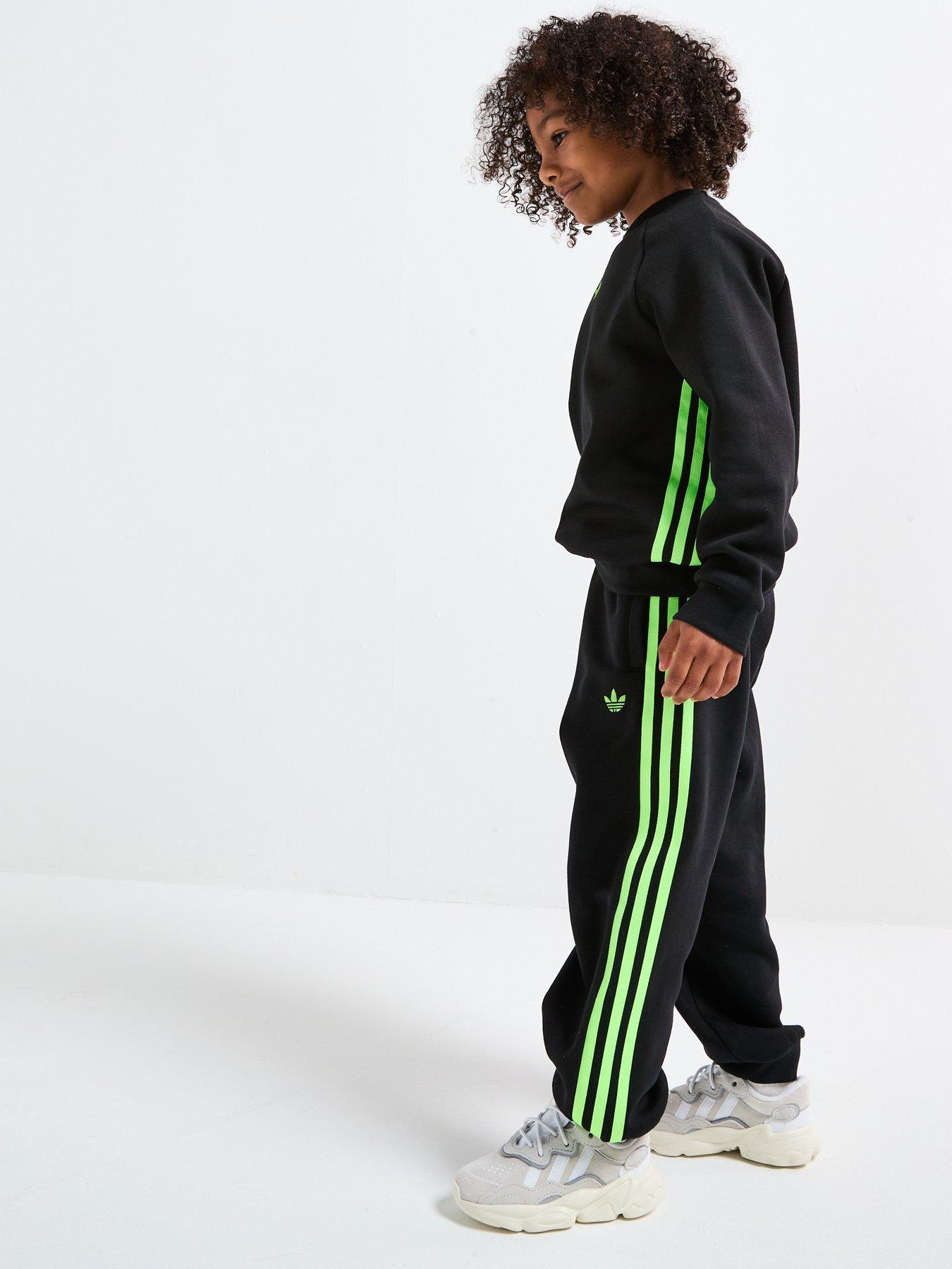 Image 5 of 6 of adidas Originals Kids Boys Adicolour Crew And Jogger Set - Black