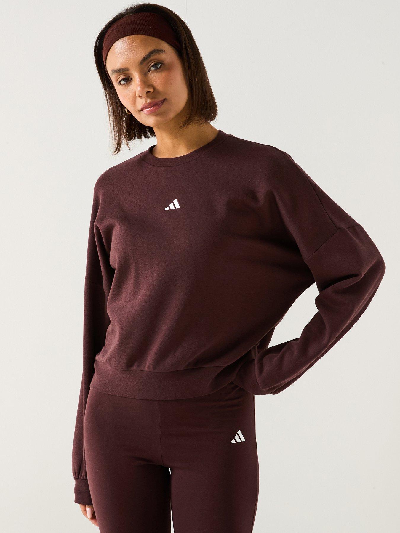 adidas Sportswear Women's Essentials Small Logo Feel Cozy Sweatshirt - Brown