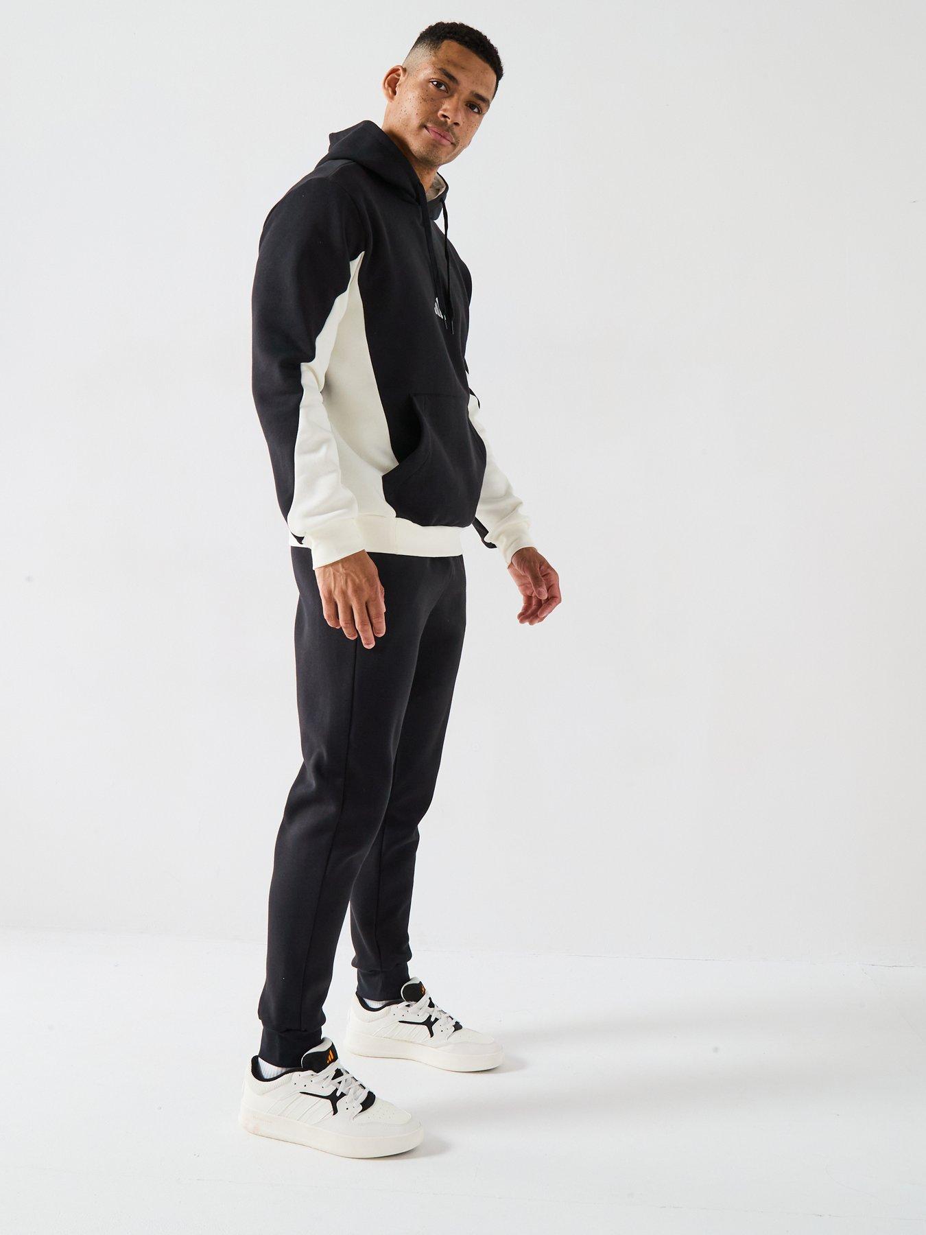 Image 3 of 6 of adidas Sportswear Men's Sportswear Fleece Colorblock Hooded Tracksuit - Black