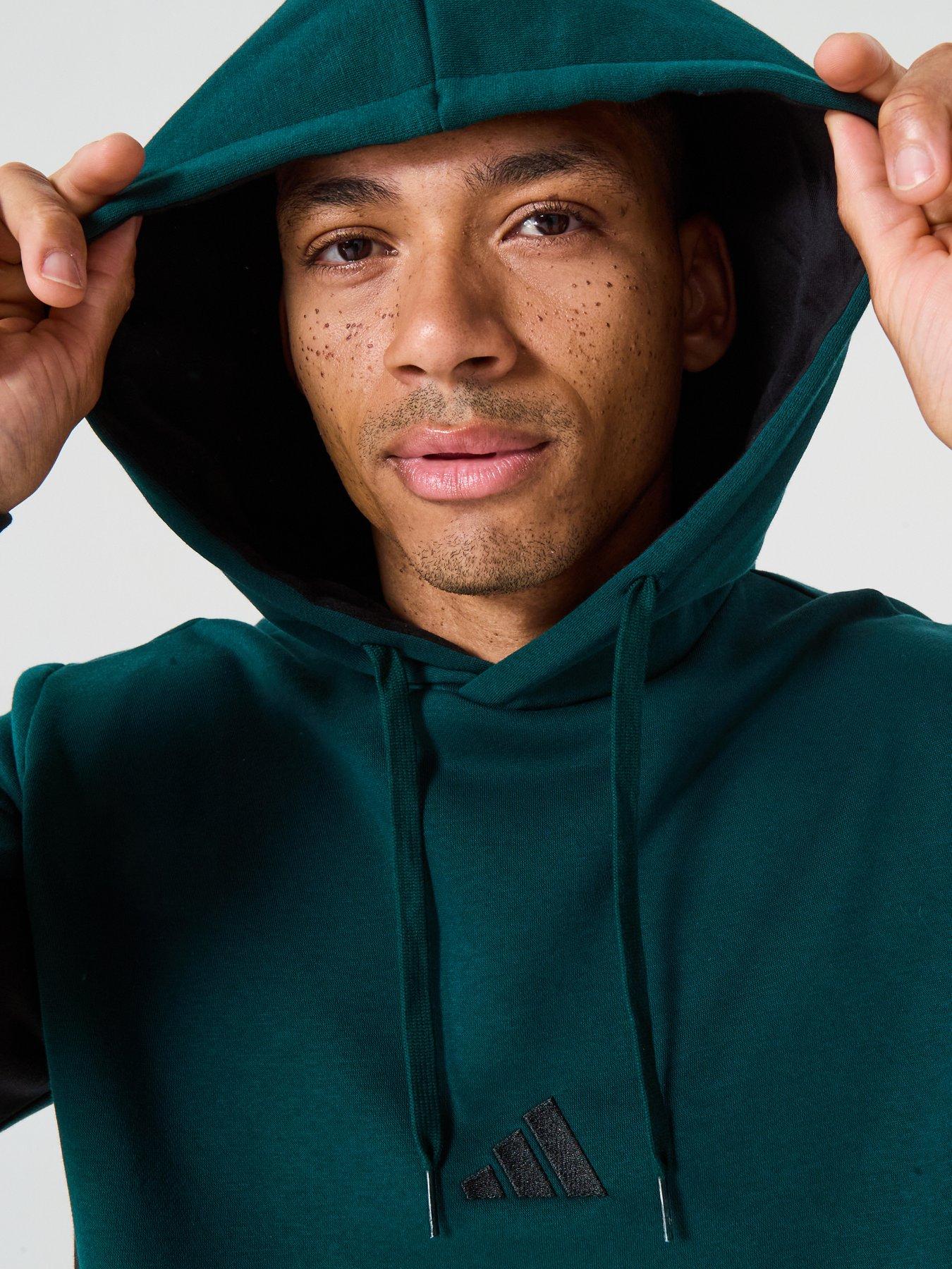 Image 5 of 6 of adidas Sportswear Men's Sportswear Fleece Colorblock Hooded Tracksuit - Green