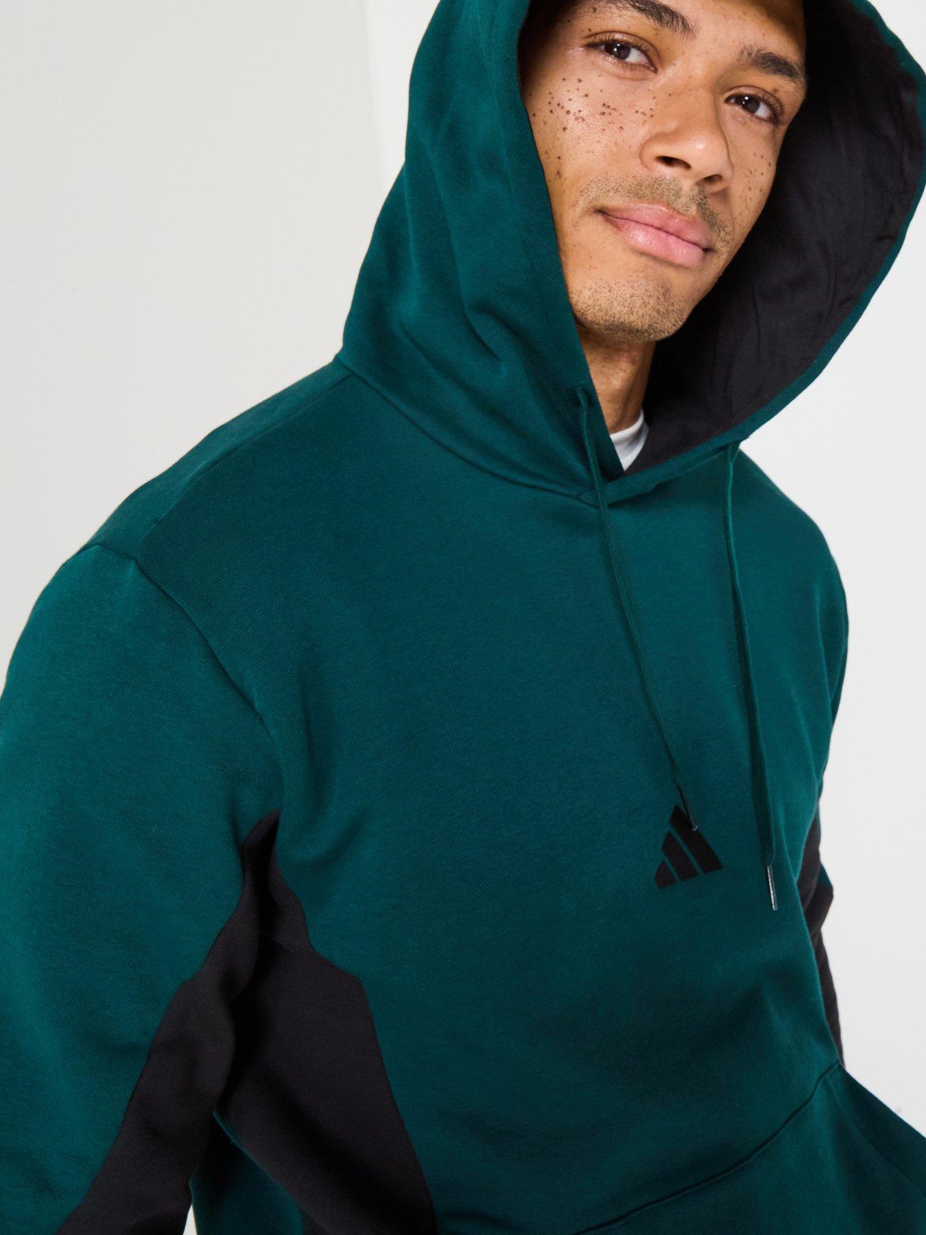 Image 6 of 6 of adidas Sportswear Men's Sportswear Fleece Colorblock Hooded Tracksuit - Green