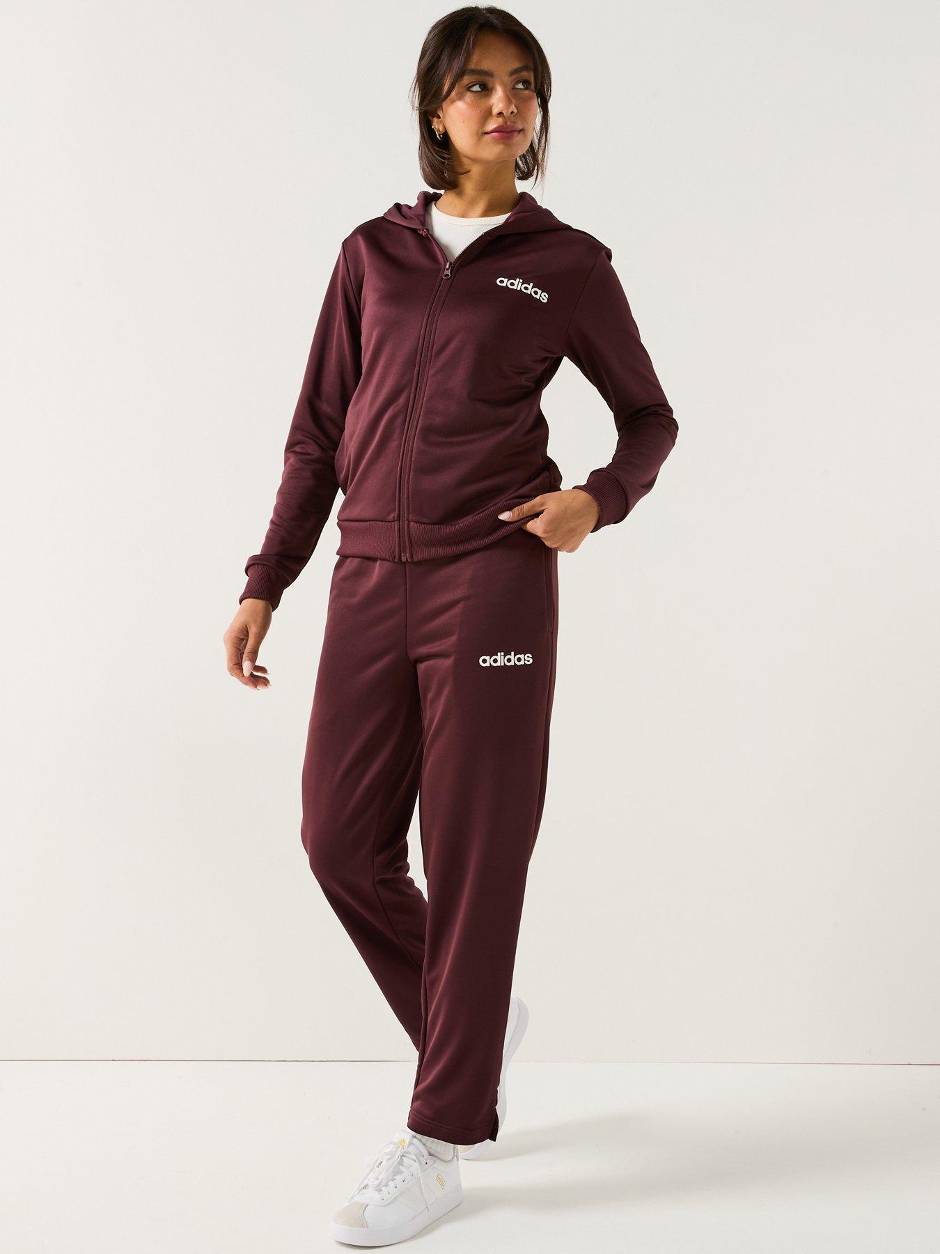 adidas-sportswear-womens-essentials-linear-tracksuit-red